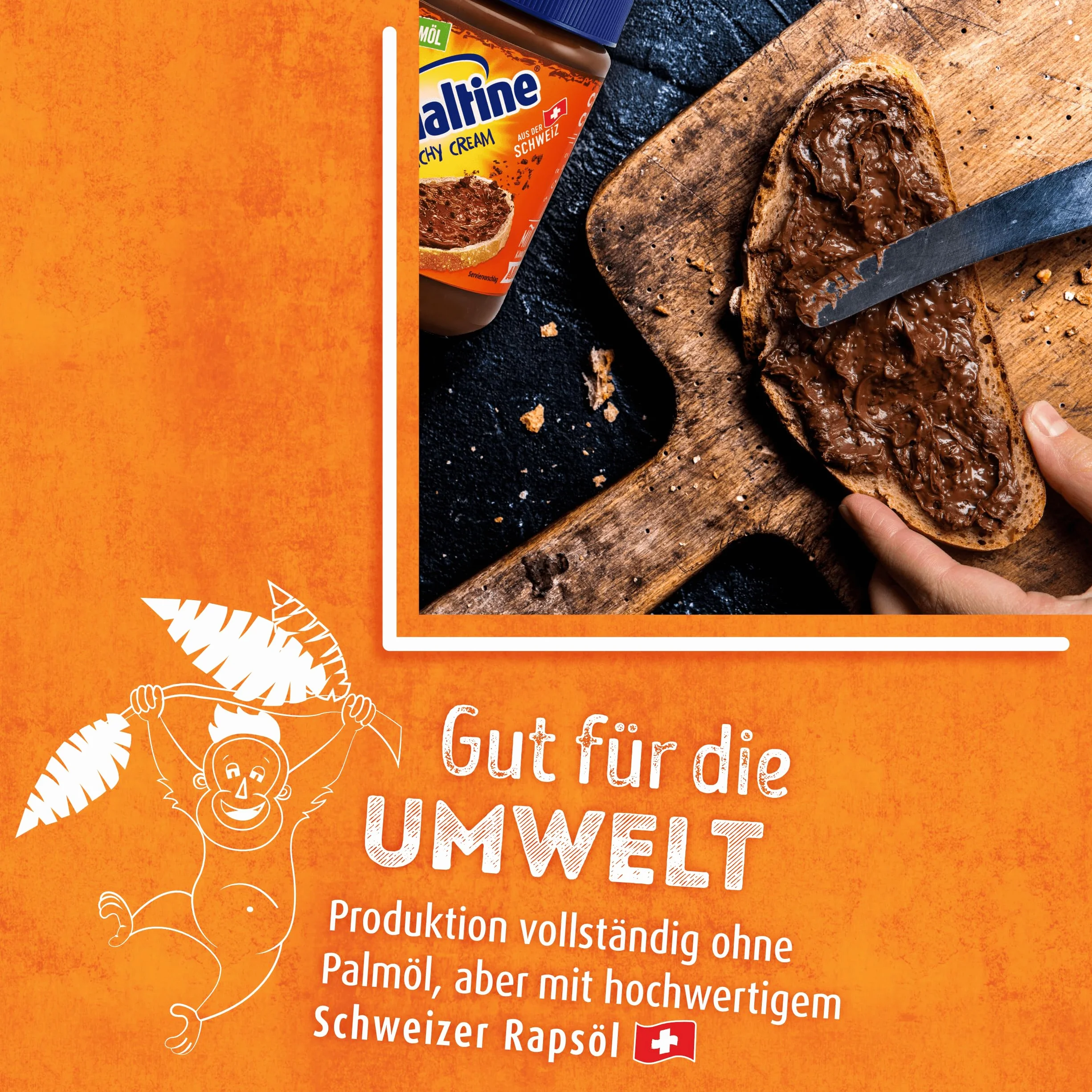 Ovomaltine Crunchy Cream pasta do smarowania chleba – wyjątkowo chrupiący krem czekoladowy bez oleju palmowego – słodka smarka z chrupiącymi kawałkami owomaltiny – wyprodukowano w Szwajcarii (1 x 380 g)
