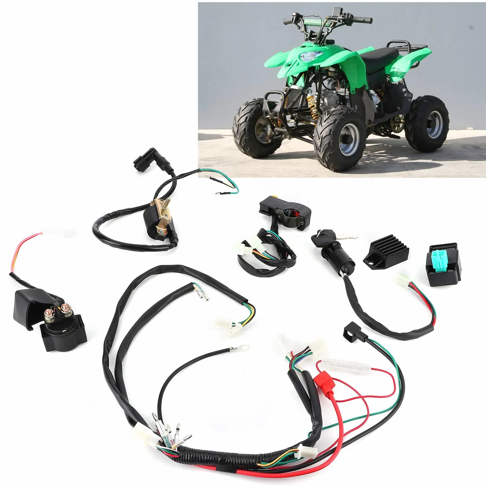 Tbest drut/zestaw wiązki przewodów rozrusznik elektryczny kable w wiązce silnika nadające się do Pit Quad motor terenowy Atv