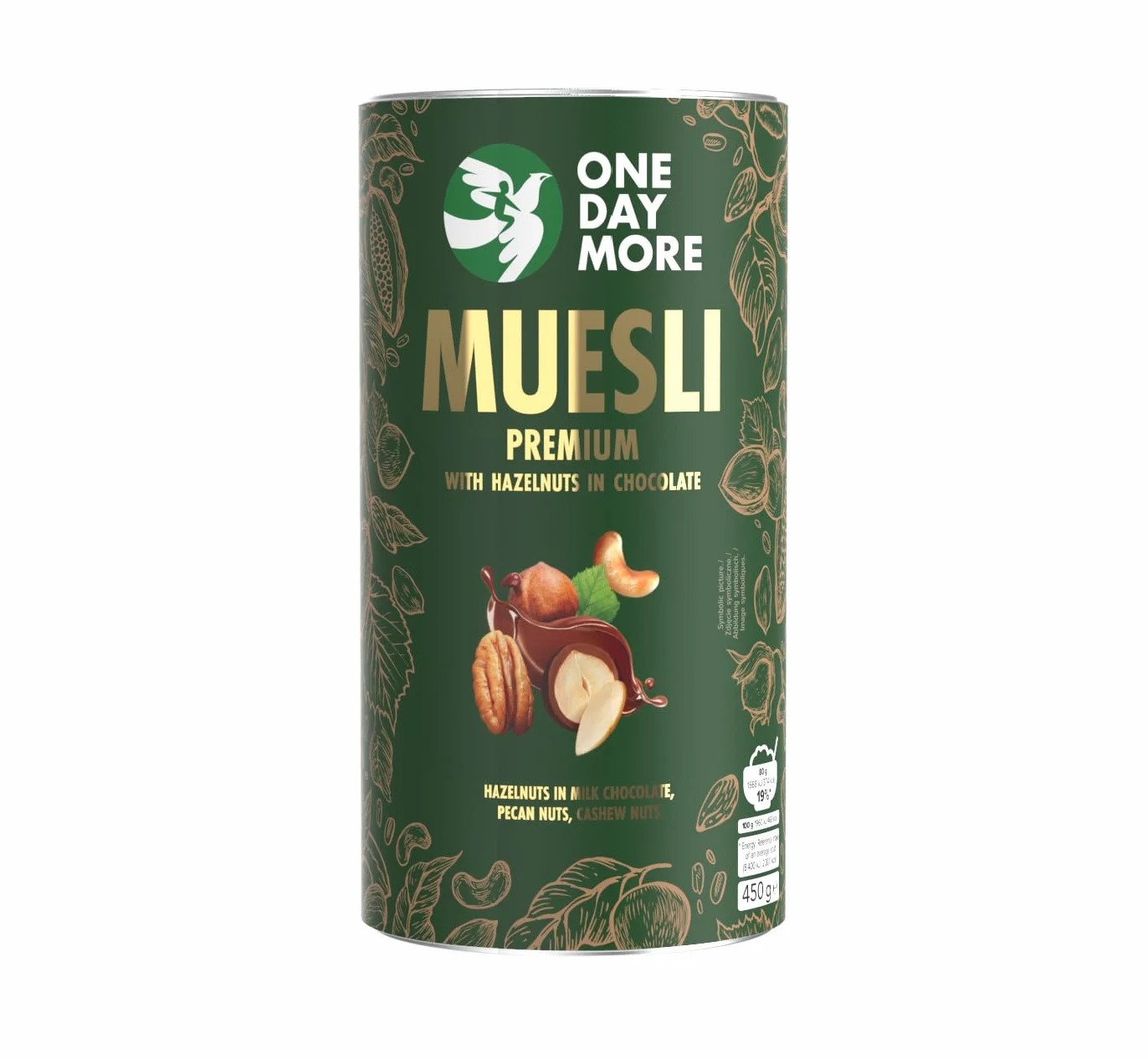 OneDayMore Zestaw Musli Premium: Belgijska Czekolada, Owocowe z migdałami w czekoladzie, Orzechowe błonnik białko
