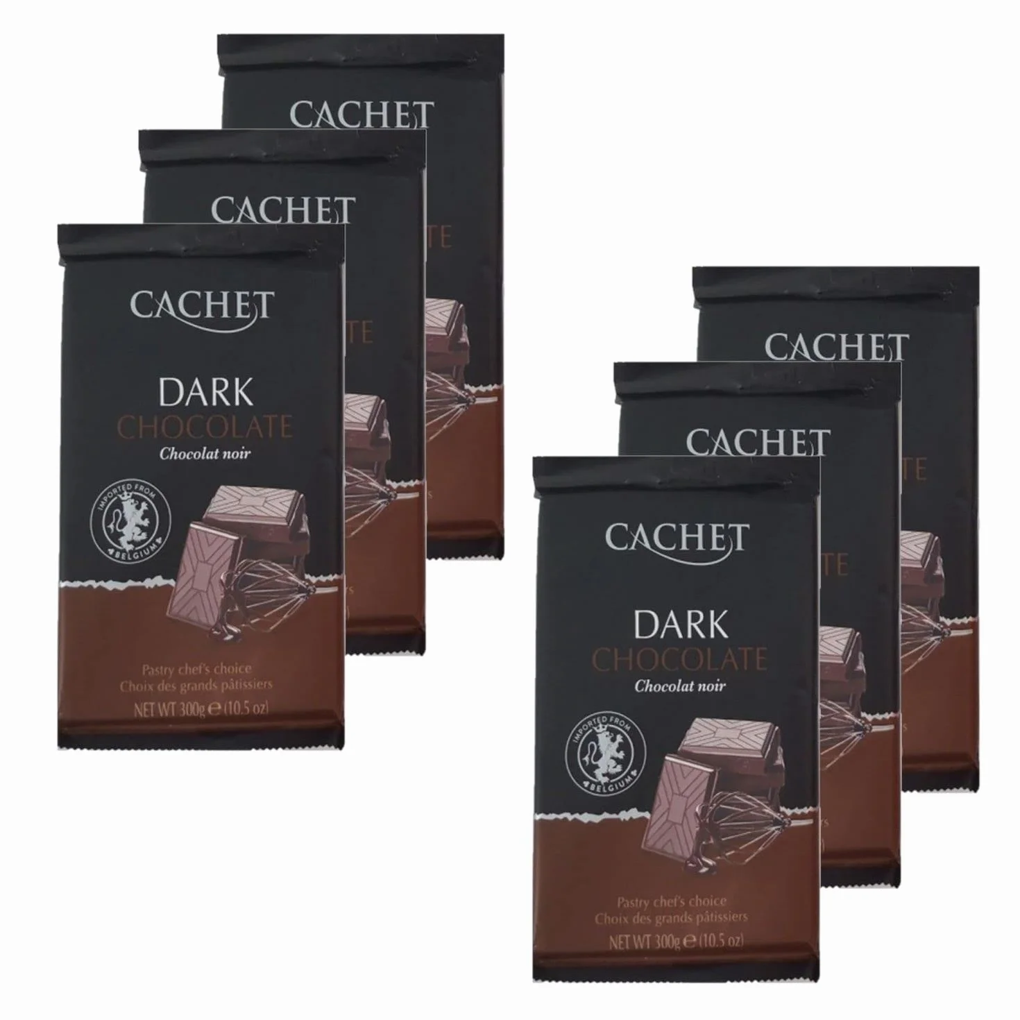 Opakowanie 6x czarna czekolada deser - 300g tablet