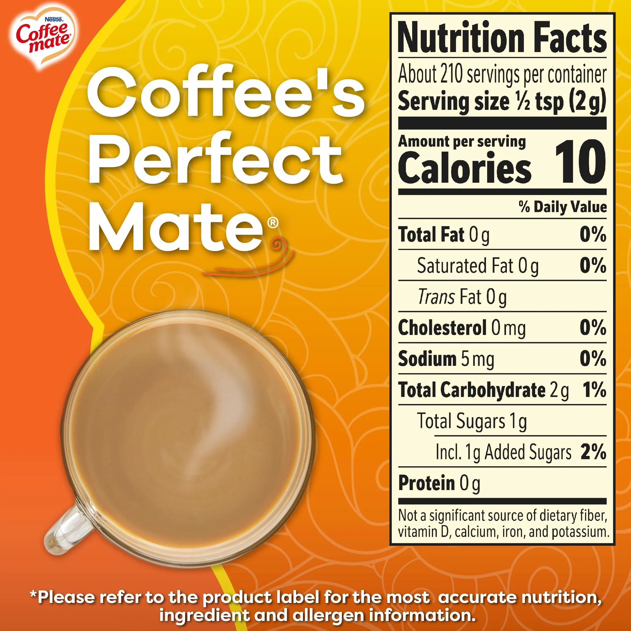 Nestle Coffee-Mate zabielacz do kawy w proszku orzech laskowy 425,2 g (6 sztuk)