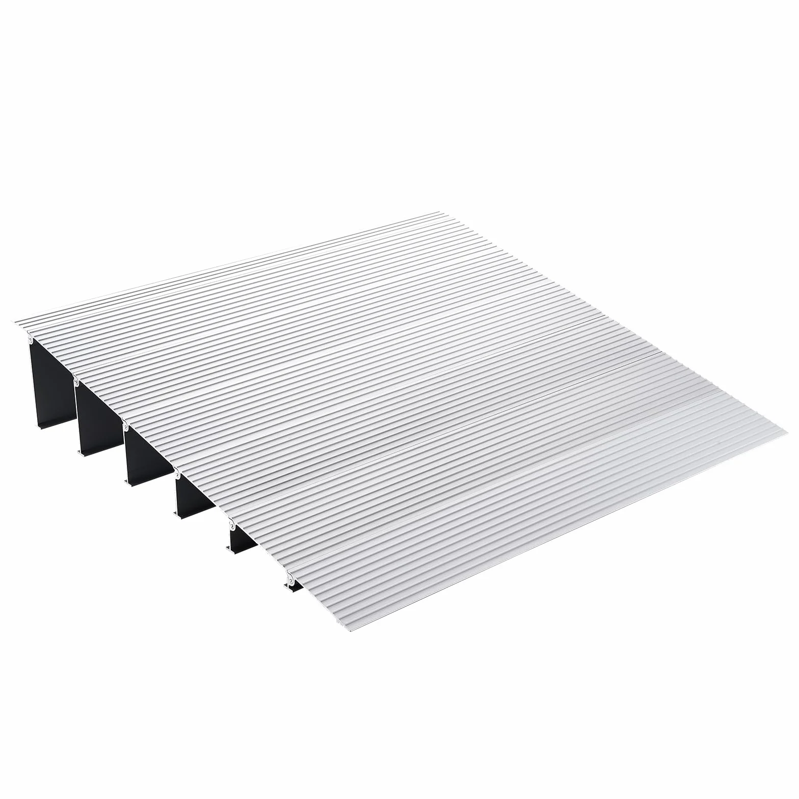 VEVOR Rampa progowa wysokość 15,2 cm, poręcz do wózków inwalidzkich, nośność 362,8 kg, aluminiowa regulowana rampa modułowa do wózków inwalidzkich, skuterów, wózków elektrycznych
