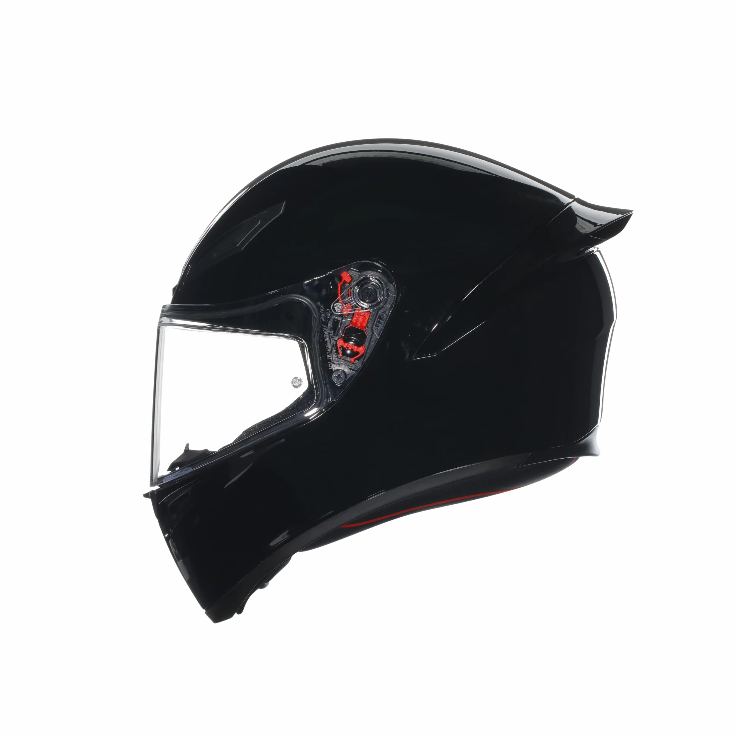 AGV - K1 S E2206, Kask motocyklowy ECE, Styl wyścigowy z aerodynamicznym spoilerem, Wizjer odporny na zarysowania, Pole widzenia 190°, Intercom Ready, Czarny, X-Small