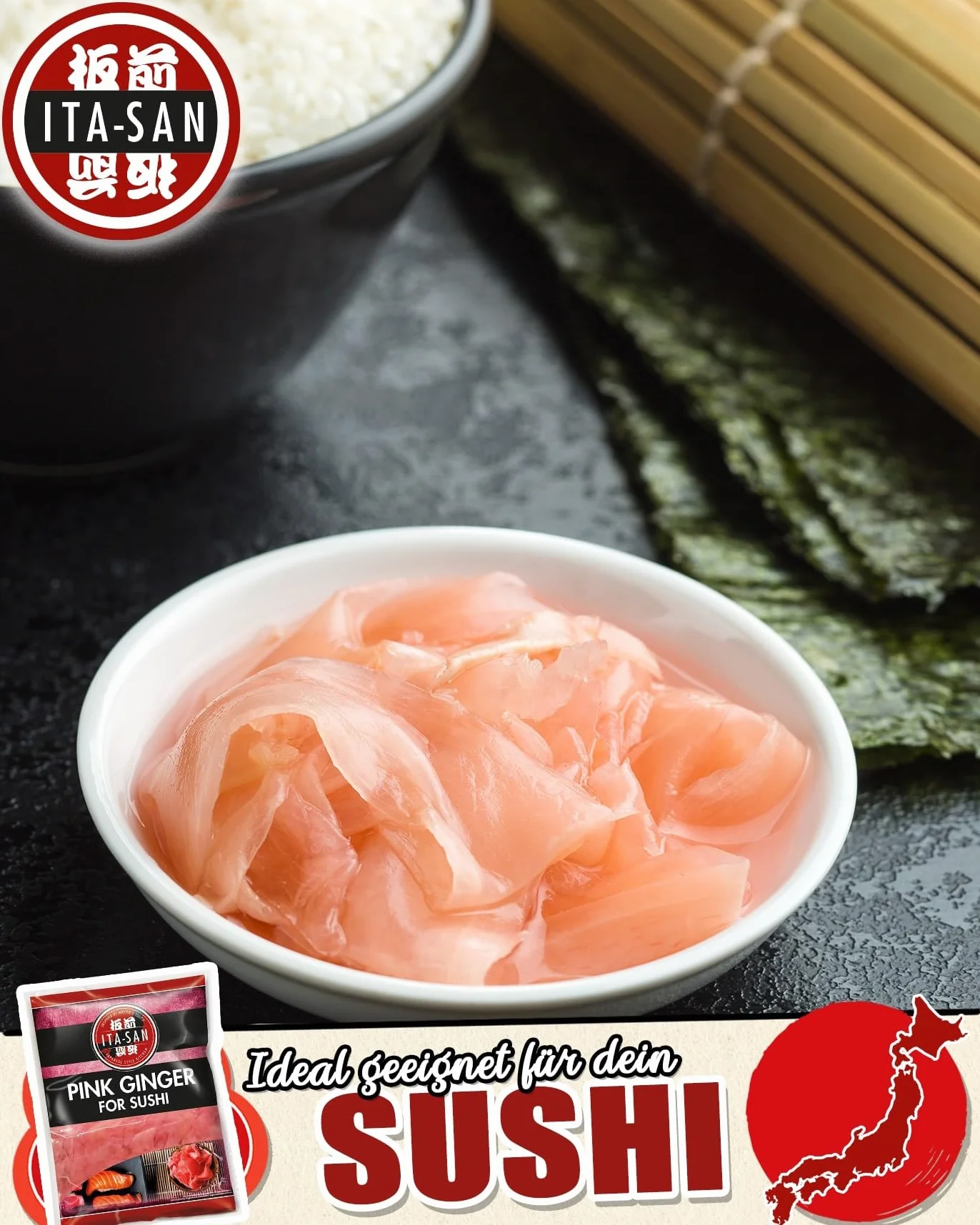 Diamond Ita-San Sushi Marynowany Imbir, Różowy, 1.5 kg