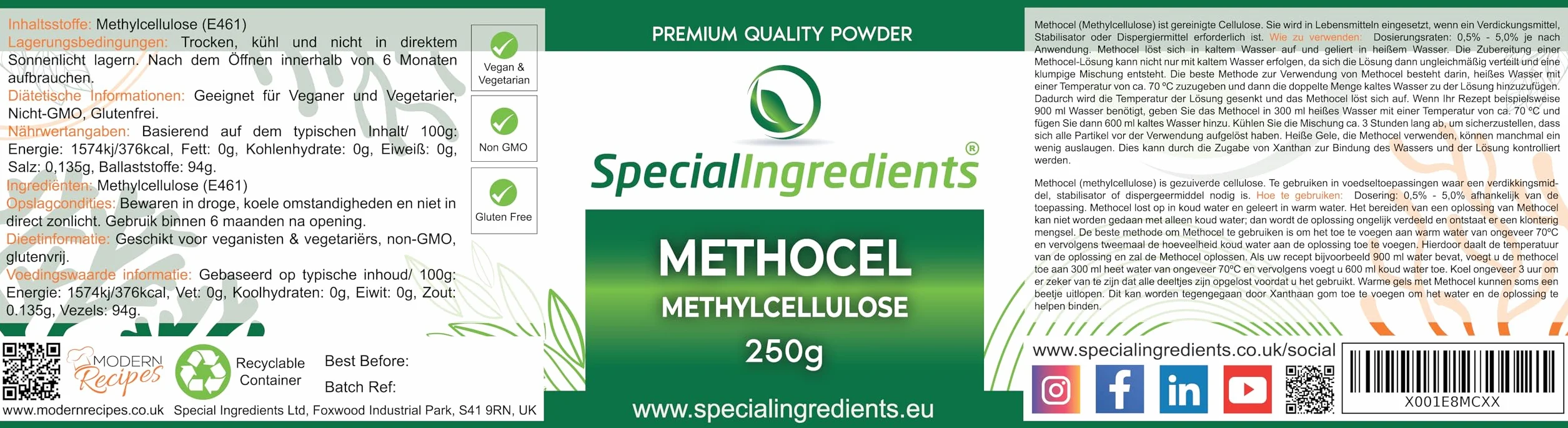 METOCEL metyloceluloza 250 g do produkcji ciepłych żelków topiących się w ustach