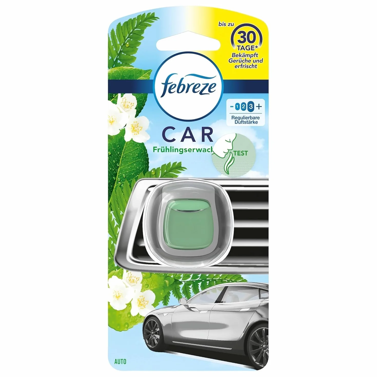 Febreze Car Odświeżacz powietrza na wiosnę po 2 ml usuwa zapachy w samochodzie, 3 sztuki