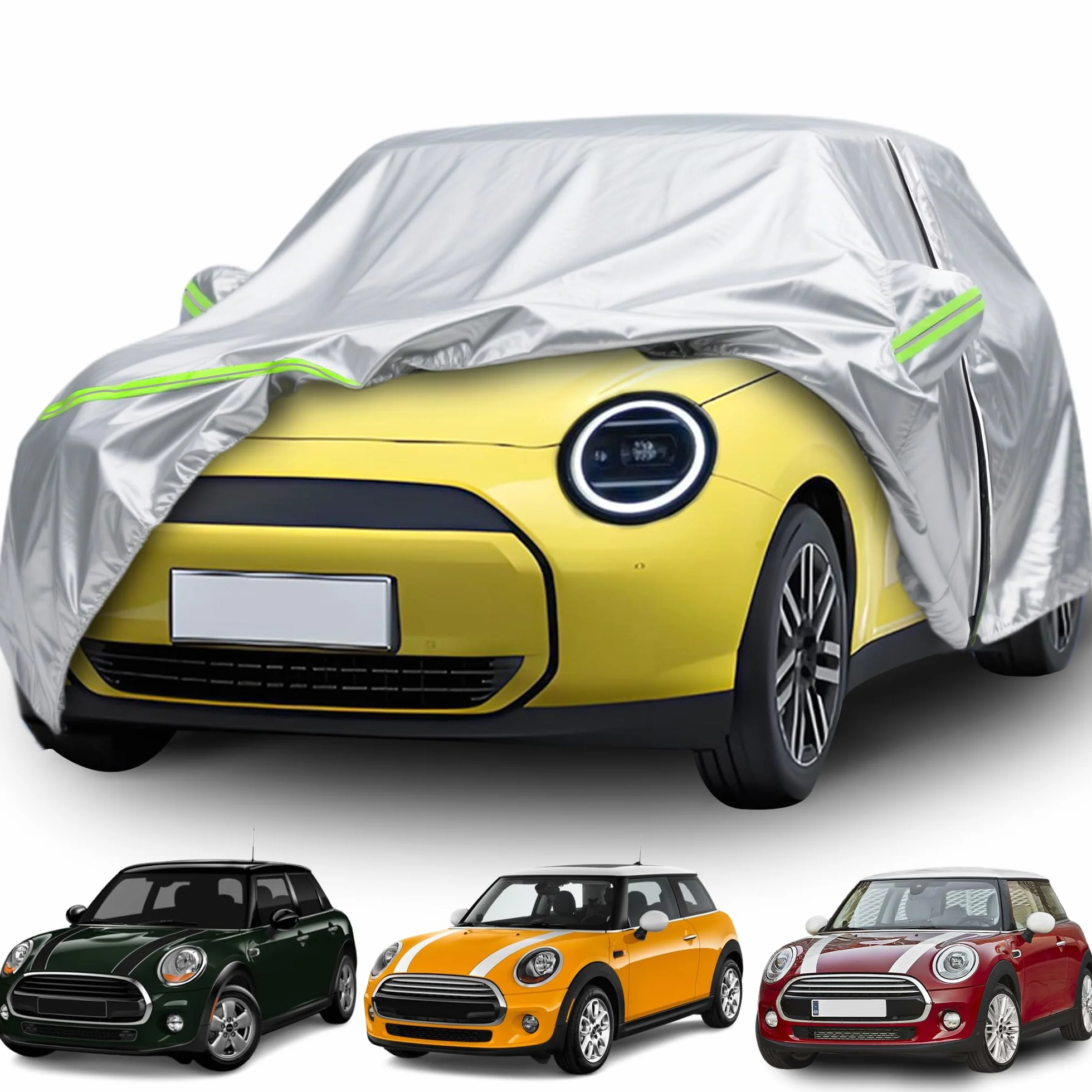 Pokrowiec samochodowy do BMW Mini Cooper, pełny pokrowiec całopojazdowy, zamiennik do Mini Cooper 3 Doors 2013-2025, wodoszczelny, oddychający, z zamkiem błyskawicznym i wiatroszczelnym paskiem