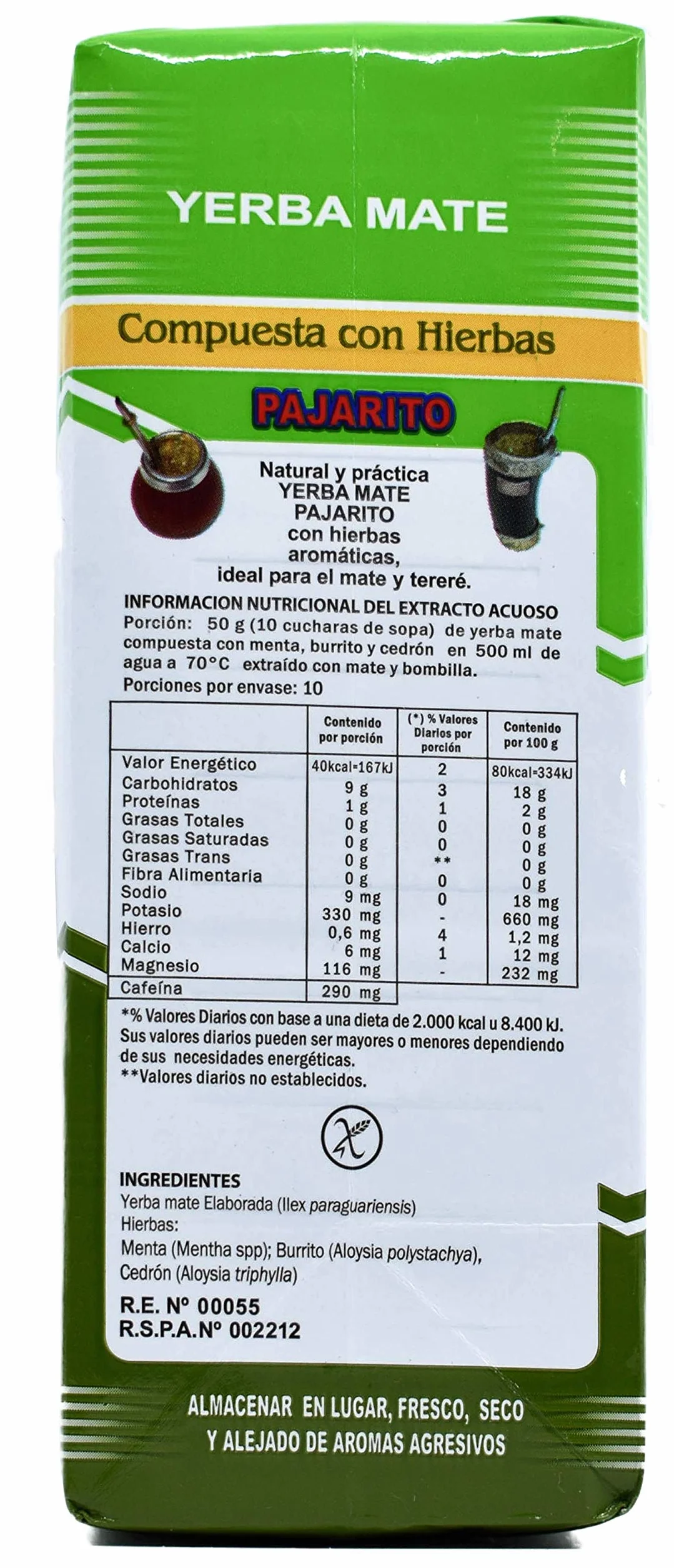 Yerba Mate Composite Pajarito Base 500gr