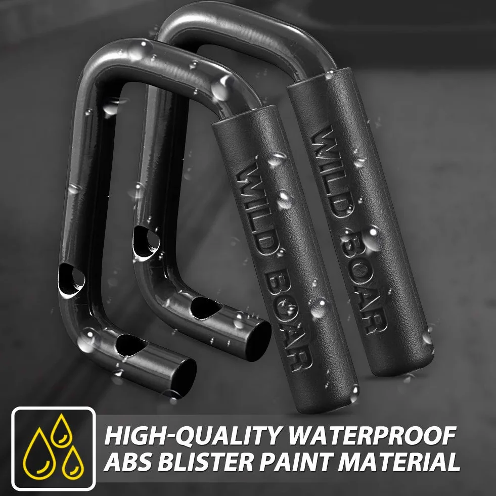 Przedni Uchwyt KATUR do Jeep Wrangler JK 2007-2017 2/4 Drzwi, Stal Czarny, 2 sztuk