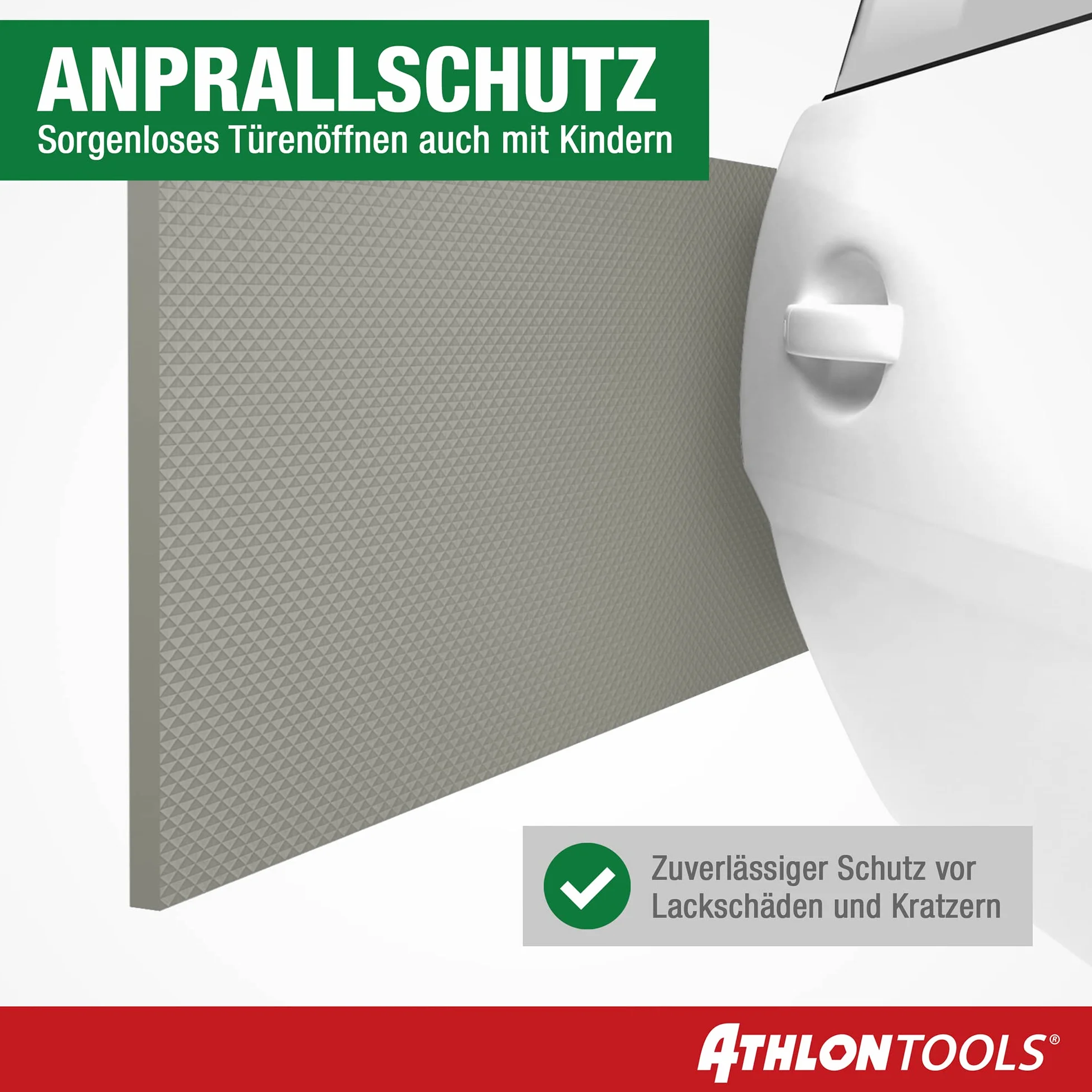 Athlon Tools Folia ochronna na ścianę garażową wysokiej jakości o długości 2 m, ekstra gruba ochrona krawędzi drzwi samochodu, samoprzylepna, wodoodporna, zestaw 2 sztuk