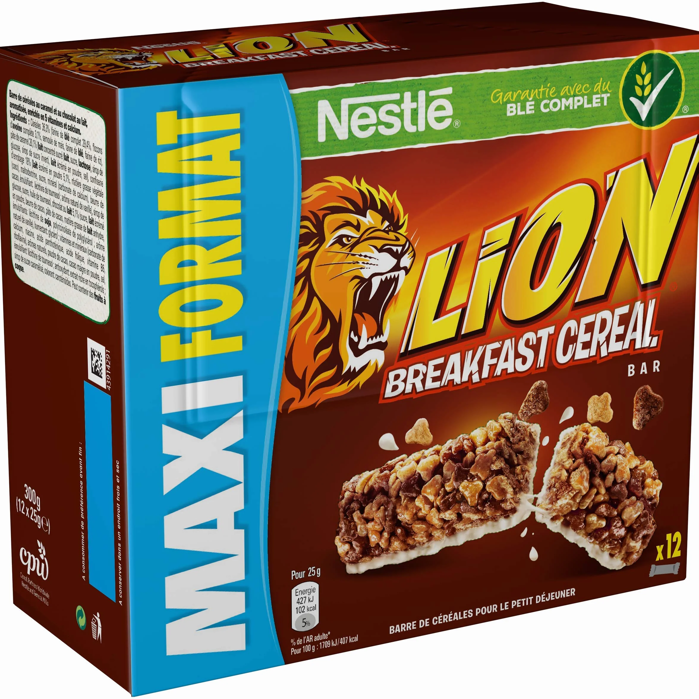 Nestlé Lion Batoniki zbożowe 12 barów po 25g 300g