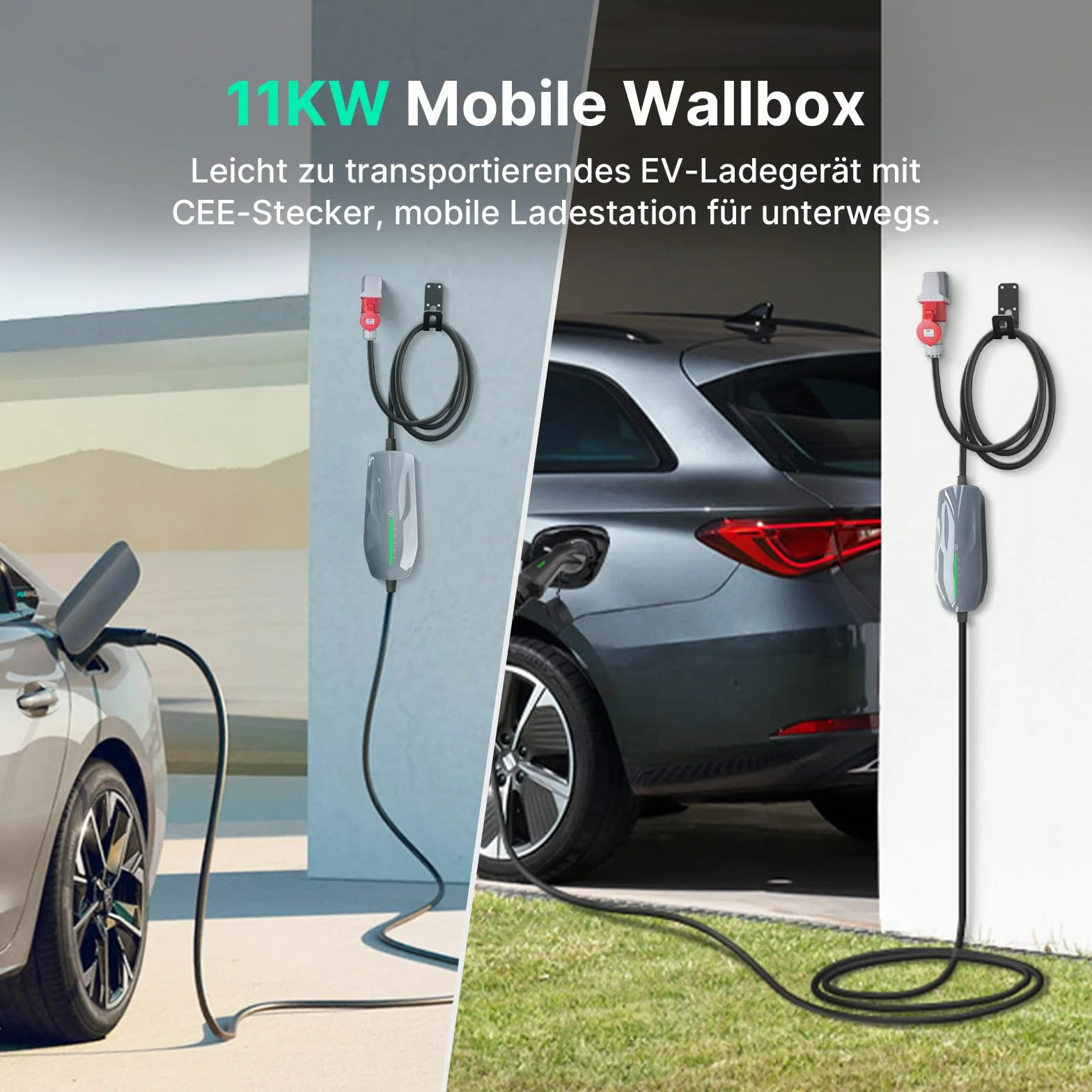 Kabel ładujący typu 2 11 KW EV ładowarka z wtyczką CEE, [6-16A] 10 metrów