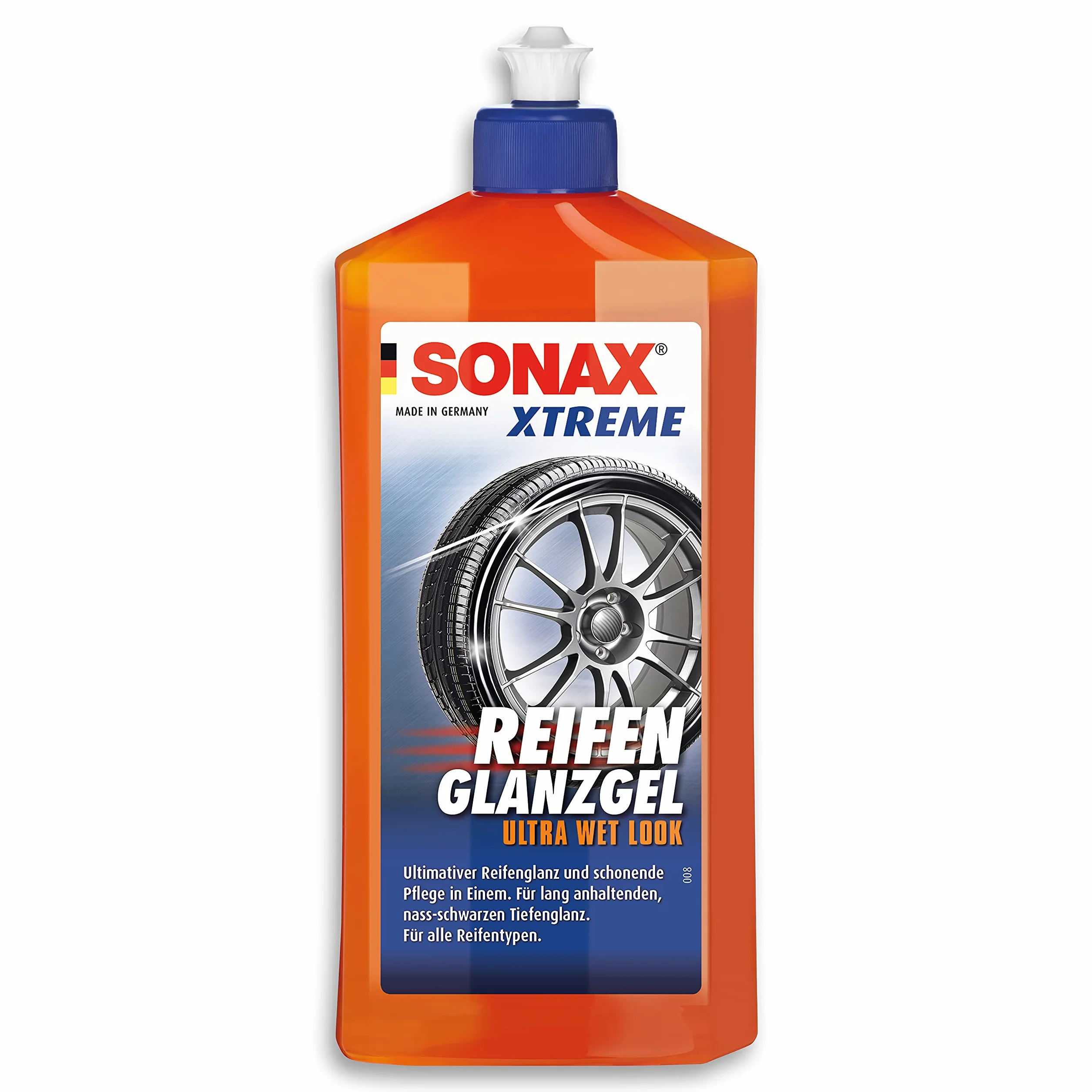 SONAX XTREME żel do polerowania opon (500 ml) pielęgnuje i chroni gumę i opony przed pękaniem i blaknięciem koloru, długotrwały połysk opon | nr art. 02352410