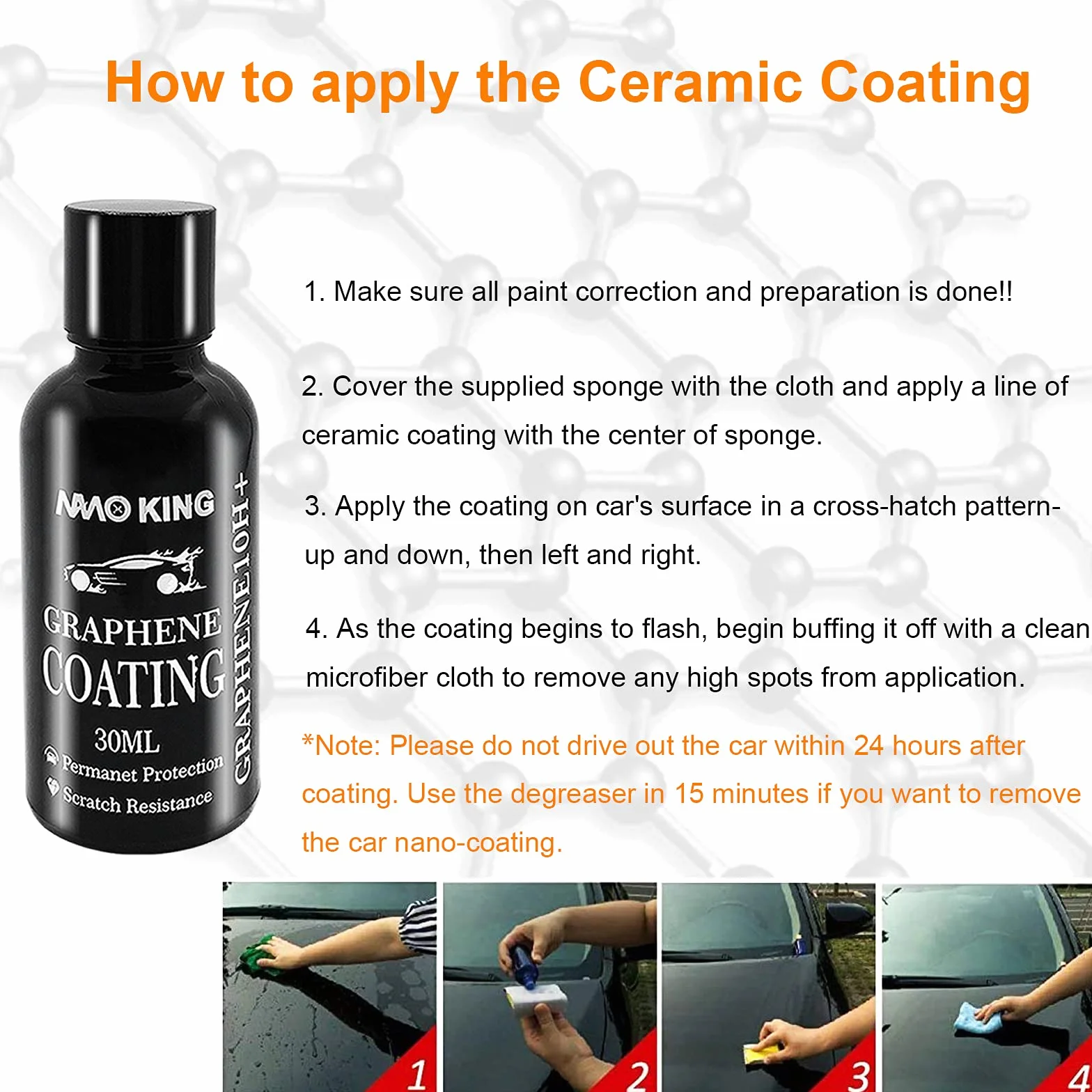 Ceramiczna powłoka samochodowa 10H grafenowa nano-ceramiczna powłoka do samochodów, ceramiczna powłoka Nano Ceramic Coating na wysoki połysk, odporna na zarysowania, super hydrofobowa