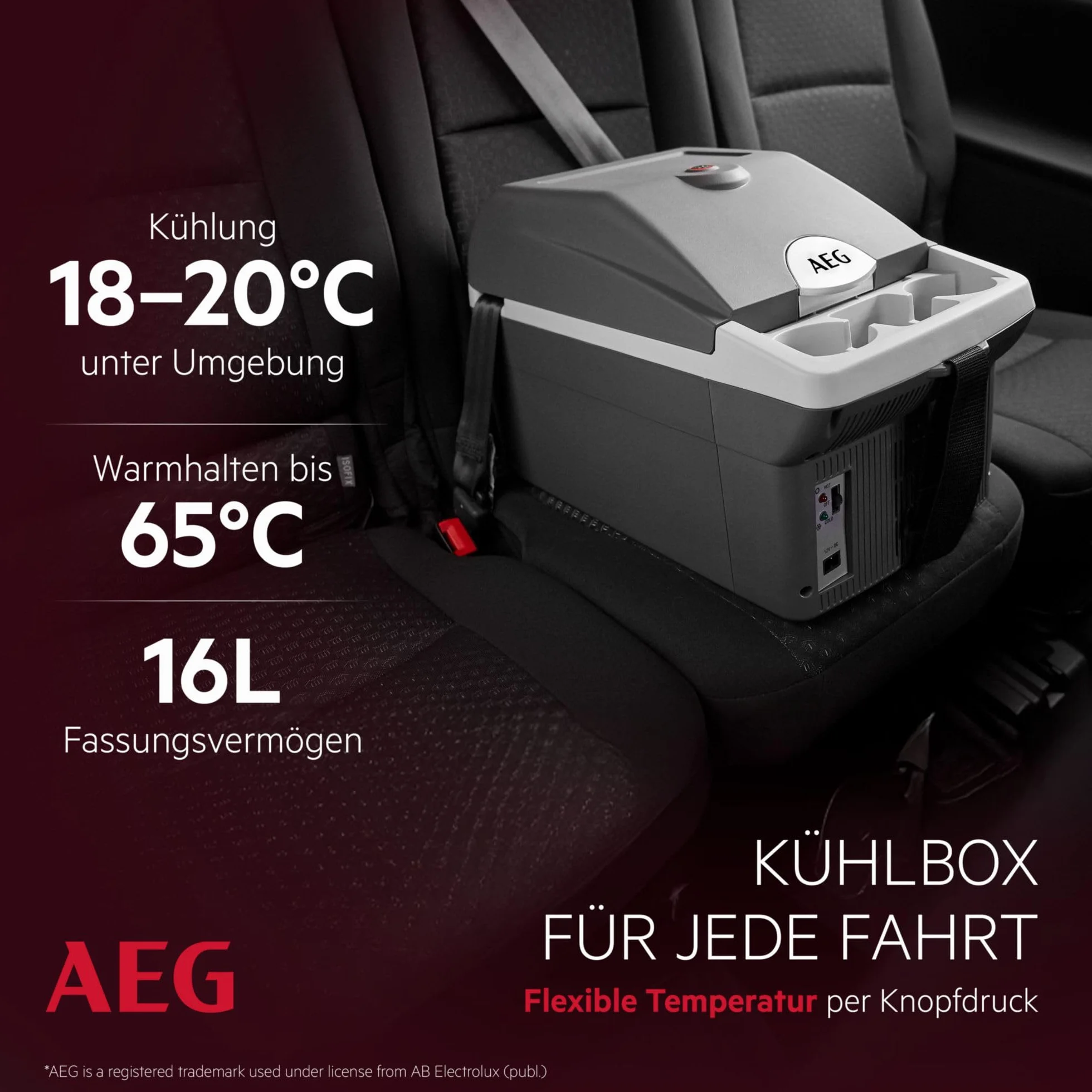 Aeg Automotive 10694 Lodówka, Czarny/Szary, 16 l