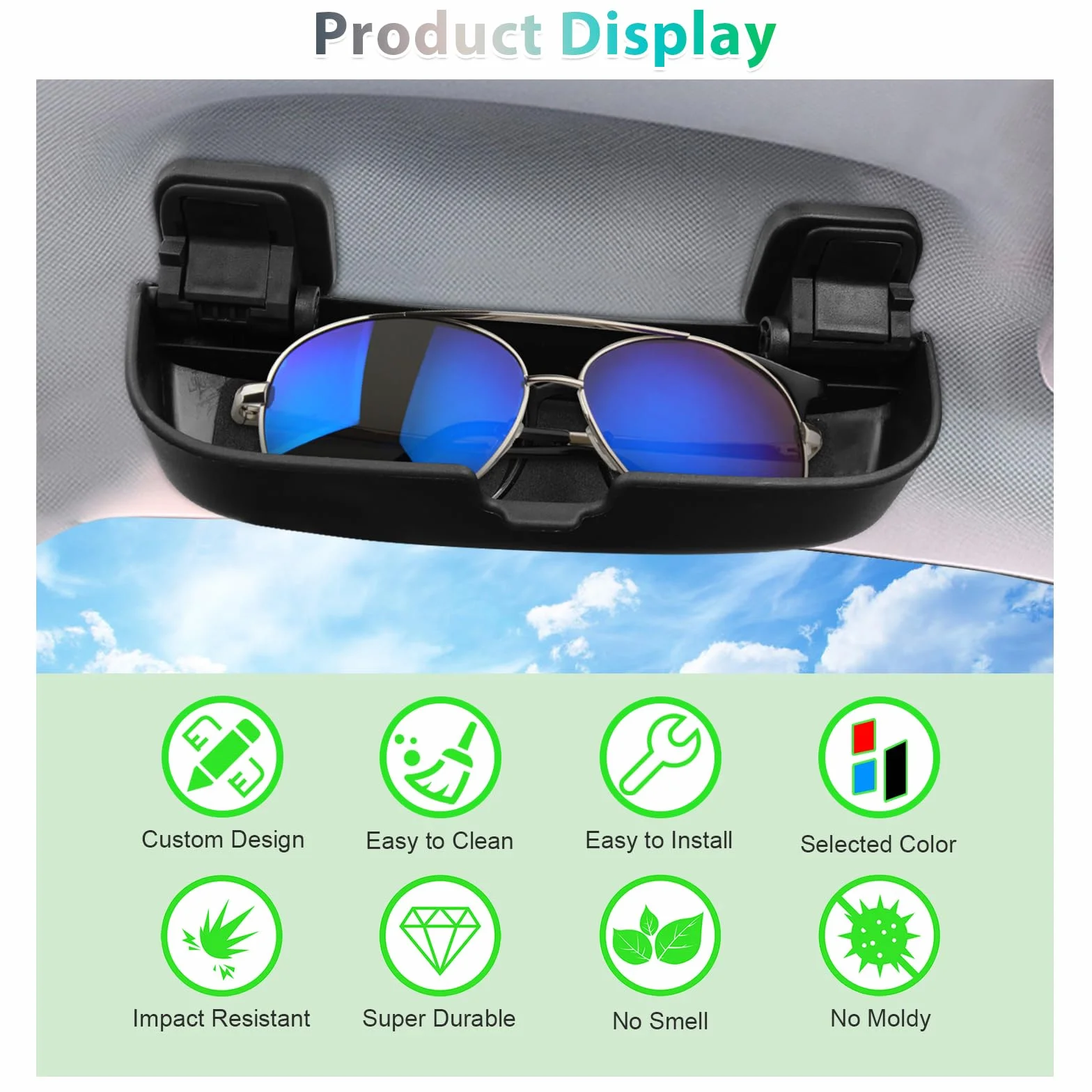 GAFAT Kompatybilny z Peugeot 3008 5008 2016-2023 2024 Etui na Okulary Samochodowe, Organizer do przechowywania, Duży rozmiar, Oryginalny OEM, 3008 Akcesoria [Ulepszone plusy] (Czarny)