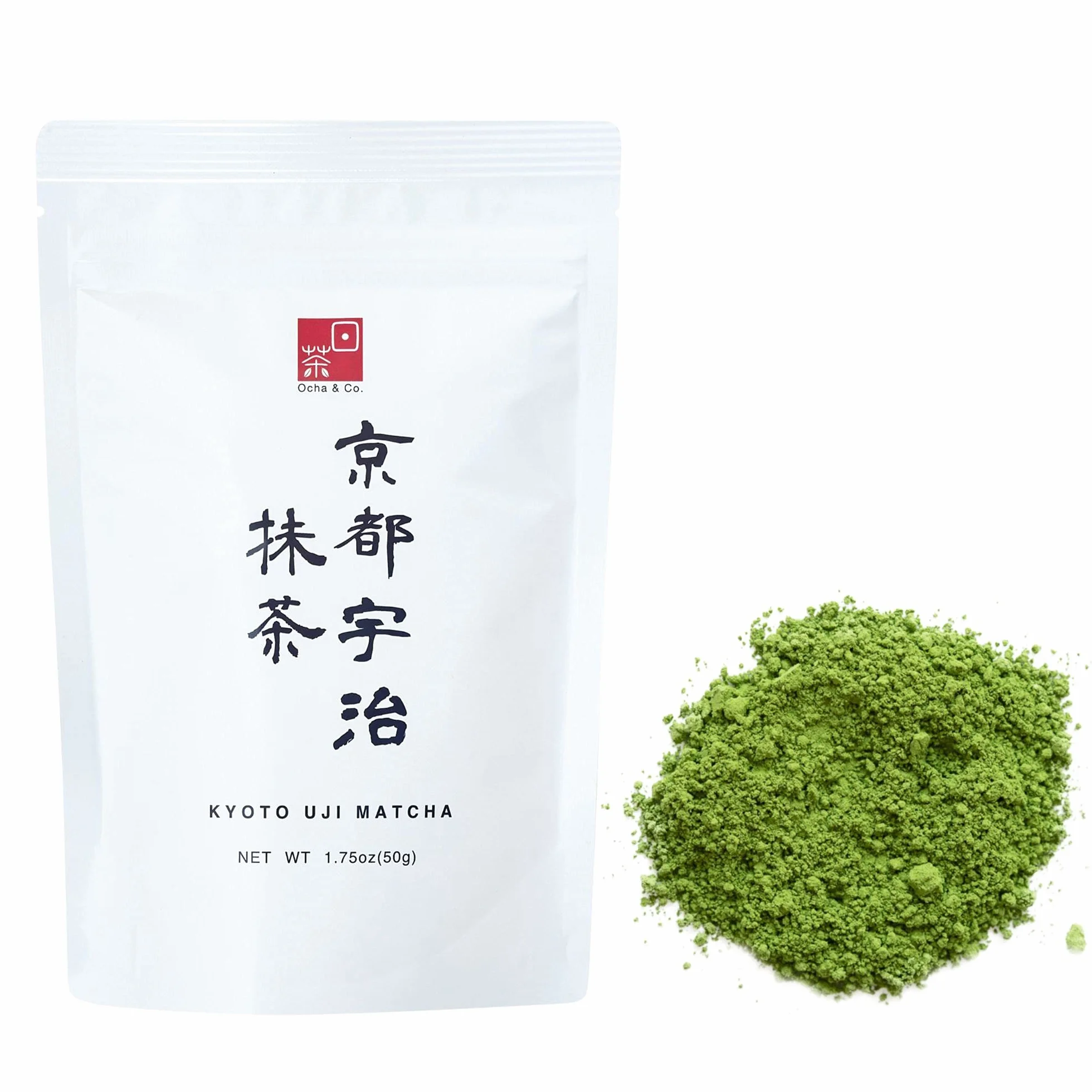 Ocha & Co. Kyoto Uji Matcha - Ceremonial Grade Matcha Powder - Najwyższej jakości tradycyjny kamień frezowany japońska zielona herbata matcha w proszku, 50 g/1,75 uncji.