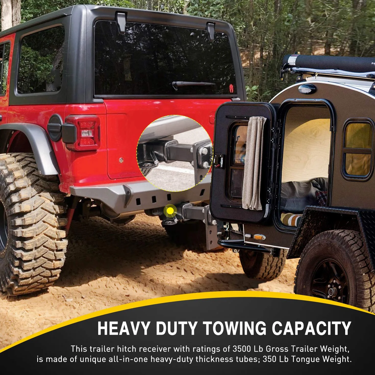 Nilight Zestaw odbiornika haka holowniczego z tylnym zderzakiem 2018-2024Jeep Wrangler JL JLU 4-drzwiowy i 2-drzwiowy nieograniczony, z wyłączeniem modeli JK