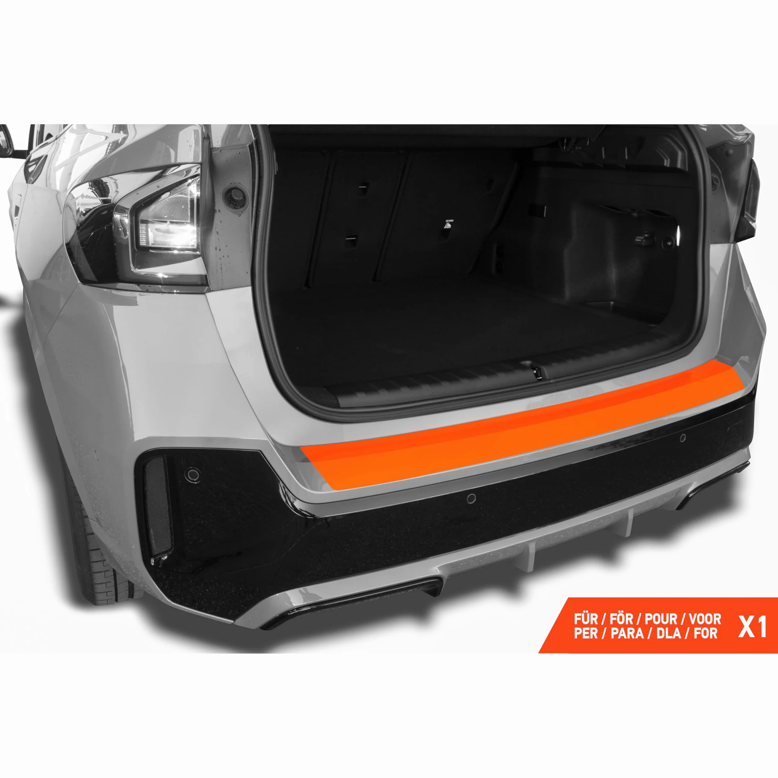 Luxshield folia ochronna na krawędź załadunkową kompatybilny z BMW X1 3 (III) U11 M Sport I 2022-2026 - ochrona przed zarysowaniami, folia ochronna na lakier - czarny karbon