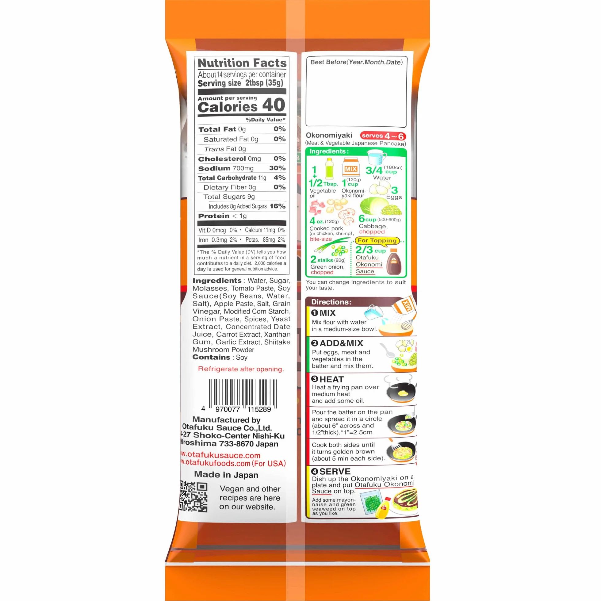 Otafuku Okonomi Sos – owocowo-ostry, japoński sos przypraw do dipów, przyprawiania i doprawiania – 1 x 420 ml