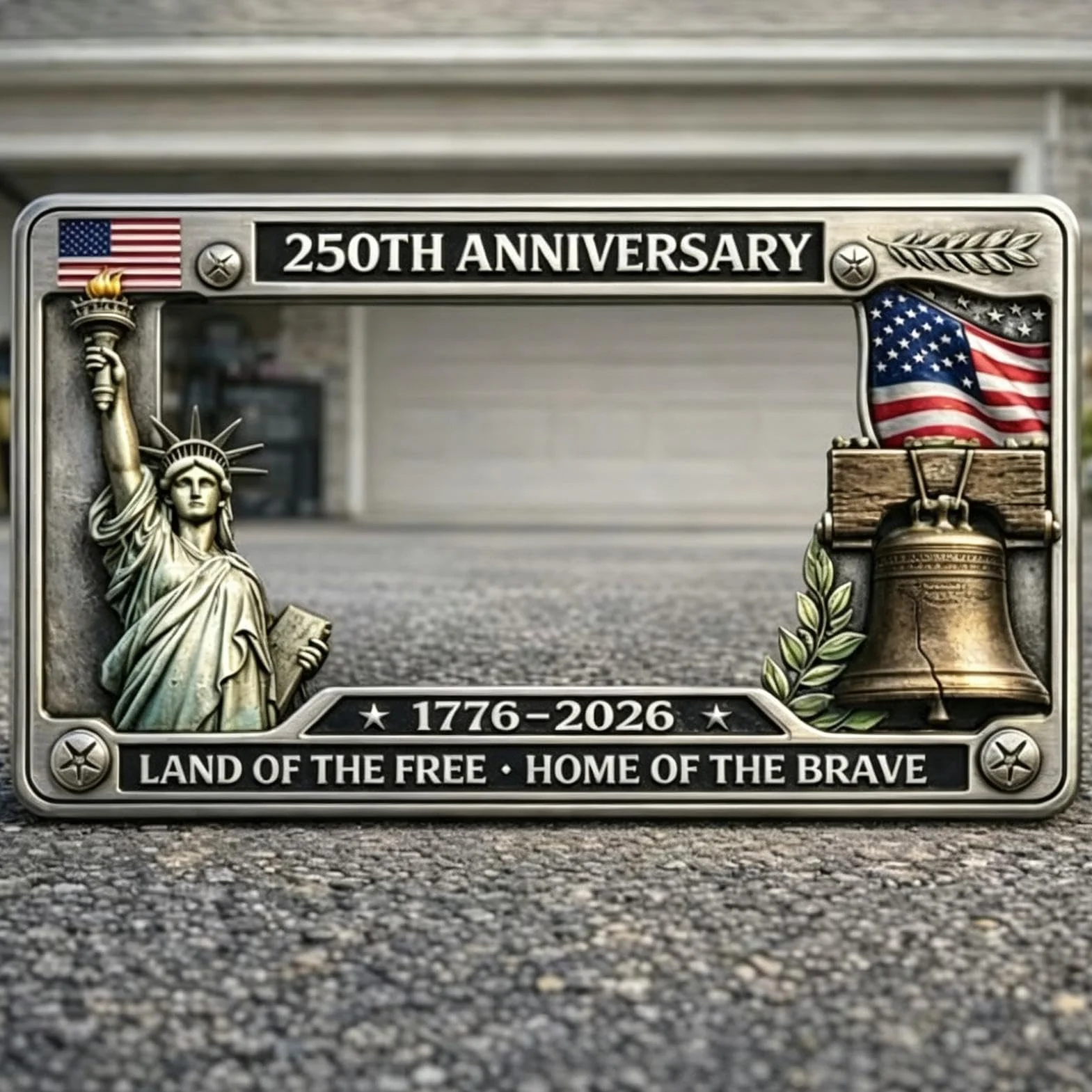 Ramki do tablic rejestracyjnych flaga amerykańska żelazna 250. USA akcesoria samochodowe z przednim tylnym dopasowaniem