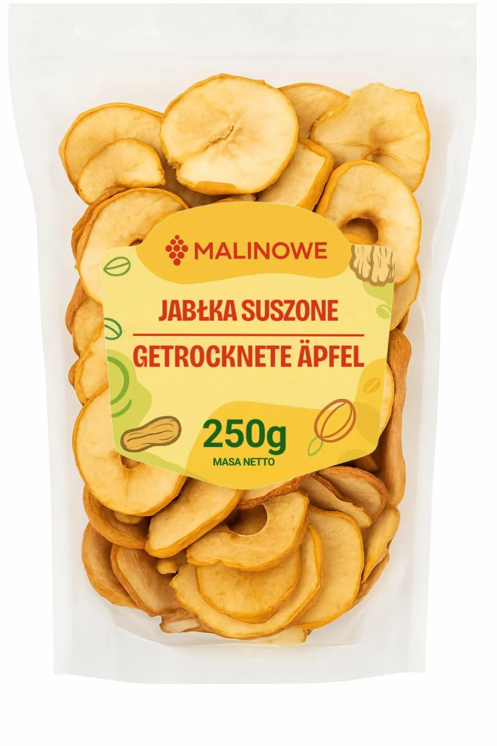 Suszona Malinowe Jabłka 250g Chipsy Jabłkowe