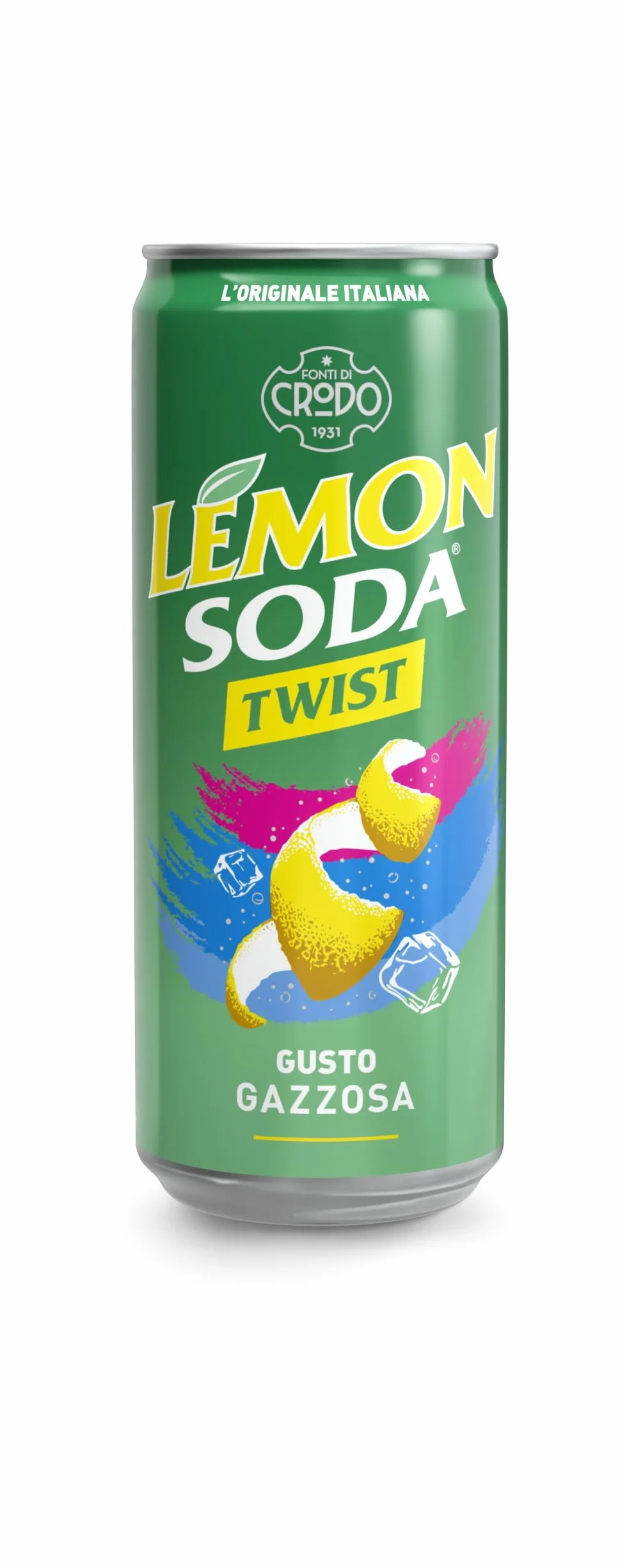 Lemon Soda twist bez cukru 330 ml puszka włoska lemoniada