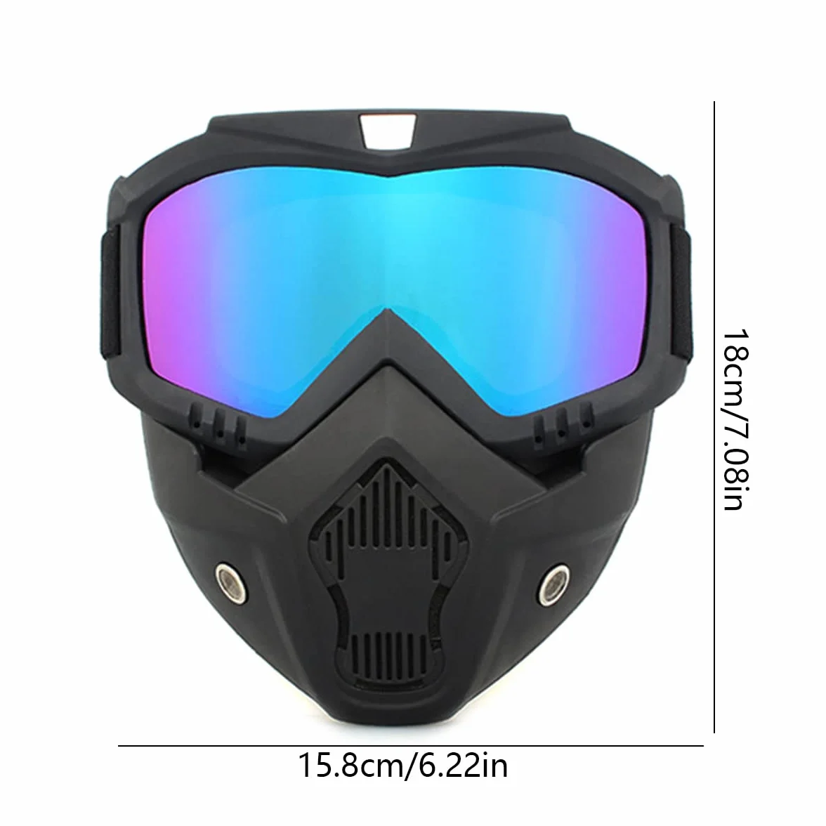 TAIZER Zdejmowane gogle motocyklowe, ochrona przed kurzem, motocross, wiatroszczelna maska na twarz, wiatroszczelna, odporna na zamglenie, jazda konna, rower dirtbike motocross