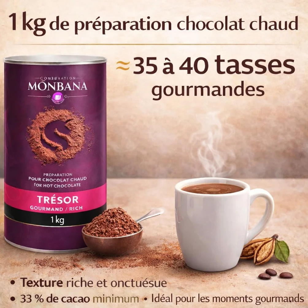 Monbana Puder czekoladowy 1 kg gorąca czekolada