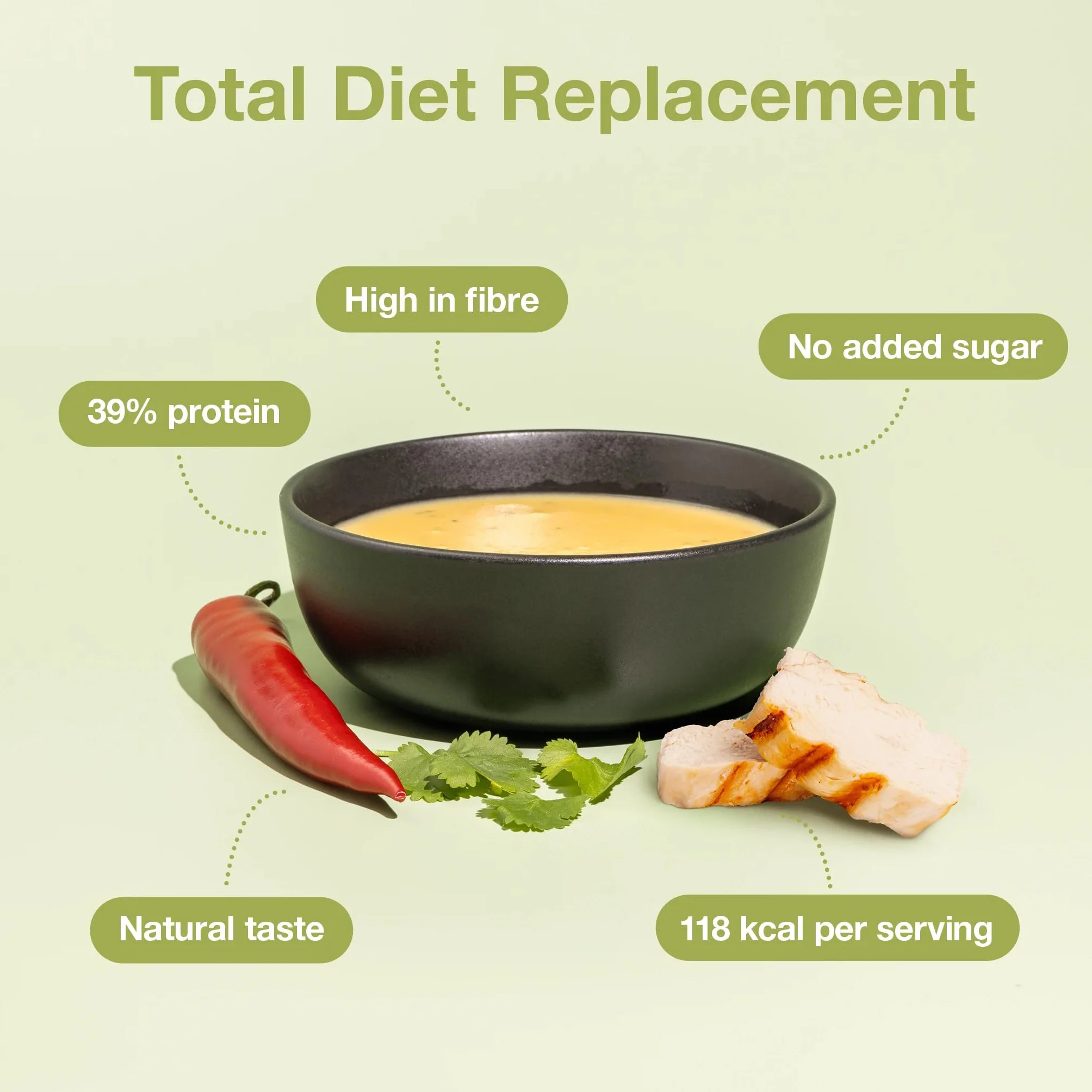 NUPO Diet Zupa Spicy Thai Chicken - Premium Dieta zastępcza dla kontroli wagi I Udowodnione klinicznie posiłki dla skutecznej kontroli wagi I 12 porcji bez GMO