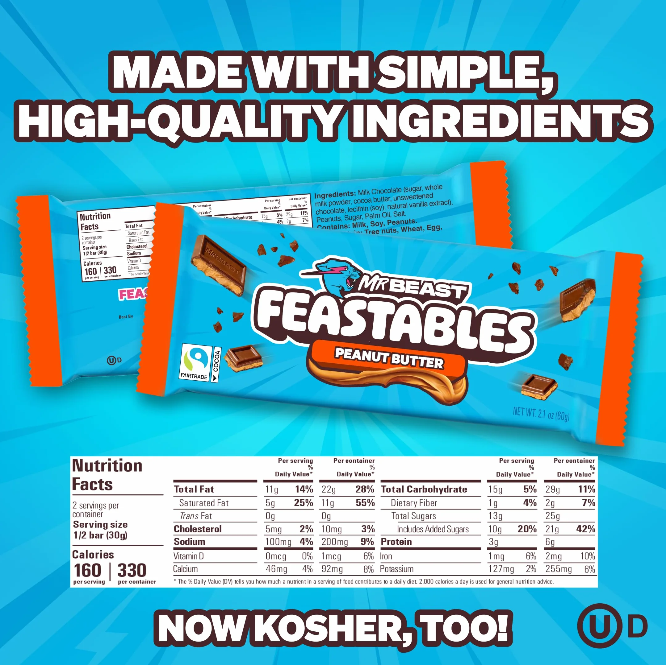 Feastables MrBeast tabliczka czekolady (Deez Nutz/ Peanut butter)