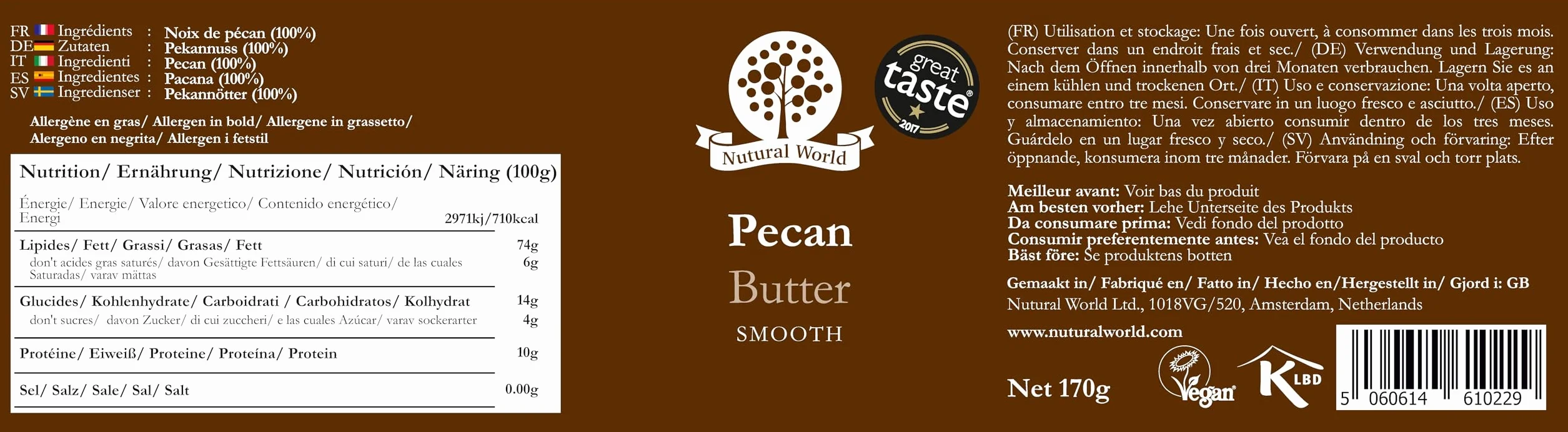 Nutural World Kremowe masło z orzechów pekan 170 g