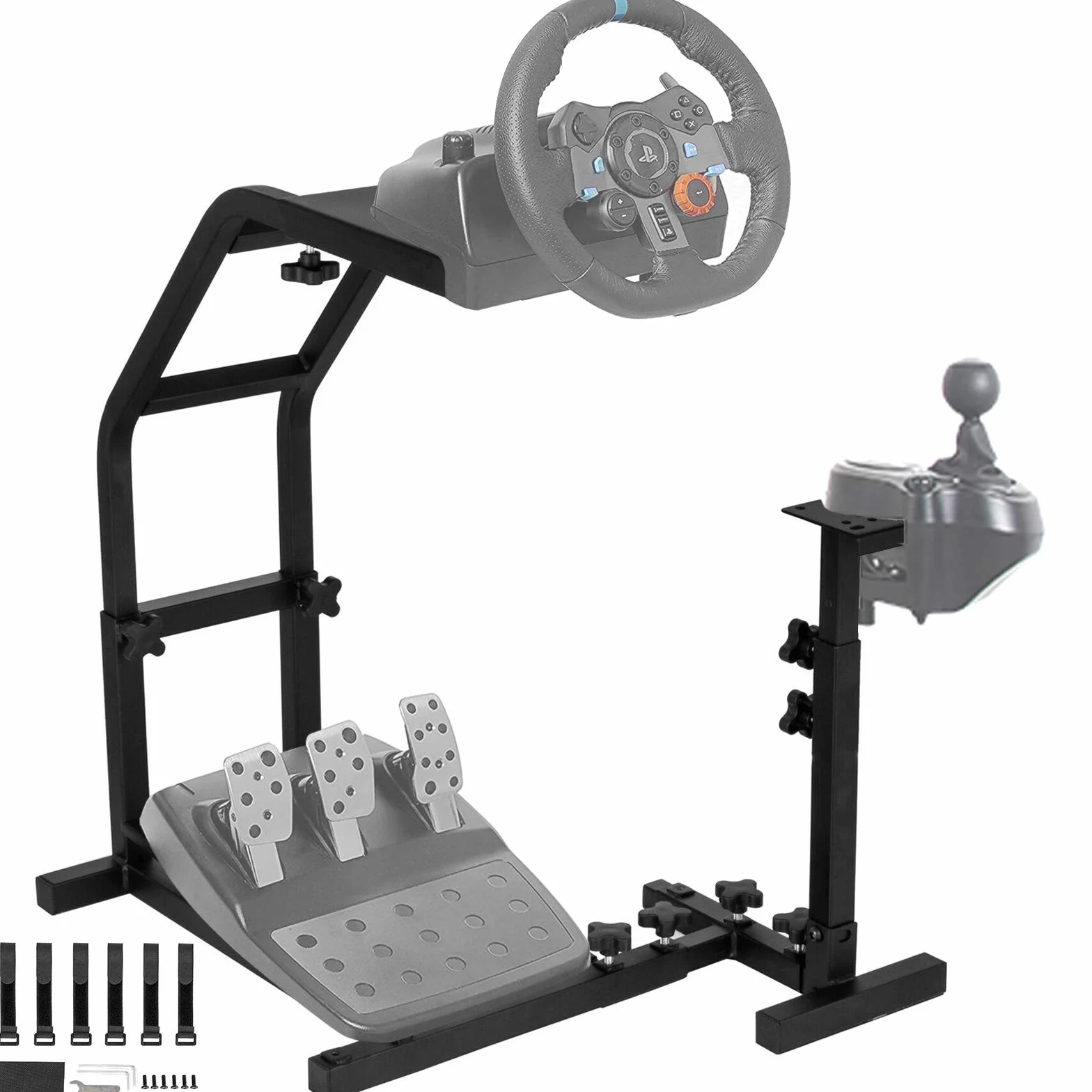VEVOR Stojak na kierownicę symulatora wyścigów dla Logitech G29, G27 i G25 Racing Wheel Pro Stand Racing Wheel Stand z V2 Wsparcie Game Support koła i pedały nie są wliczone w cenę czarny