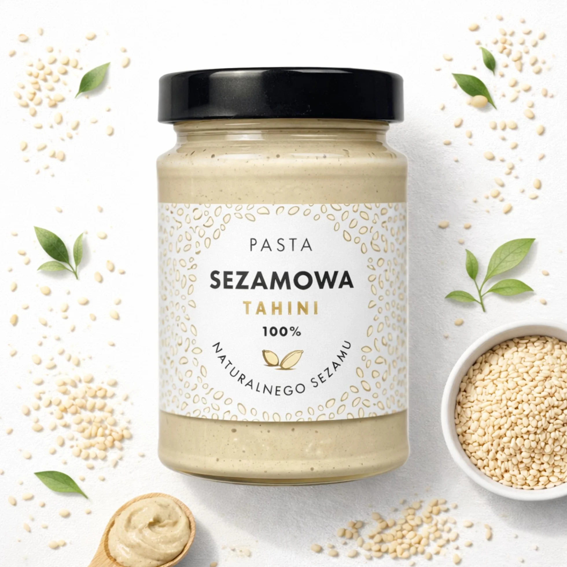 Tahini pasta sezamowa 100% prażonego sezamu bez dodatków kremowa 2 × 300 g