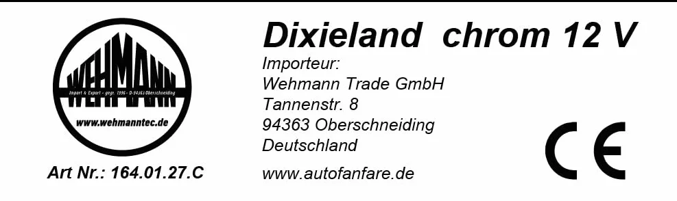 Oryginalna fanfara „Diukowie Hazzardu”, generał Lee, Dixie, 12 V, chromowana