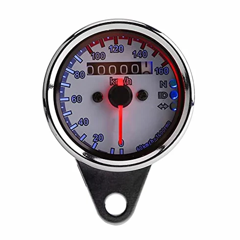 Keenso Uniwersalny Cyfrowy Prędkościomierz LED 12 V 0-160 km/h Motocyklowy Biały