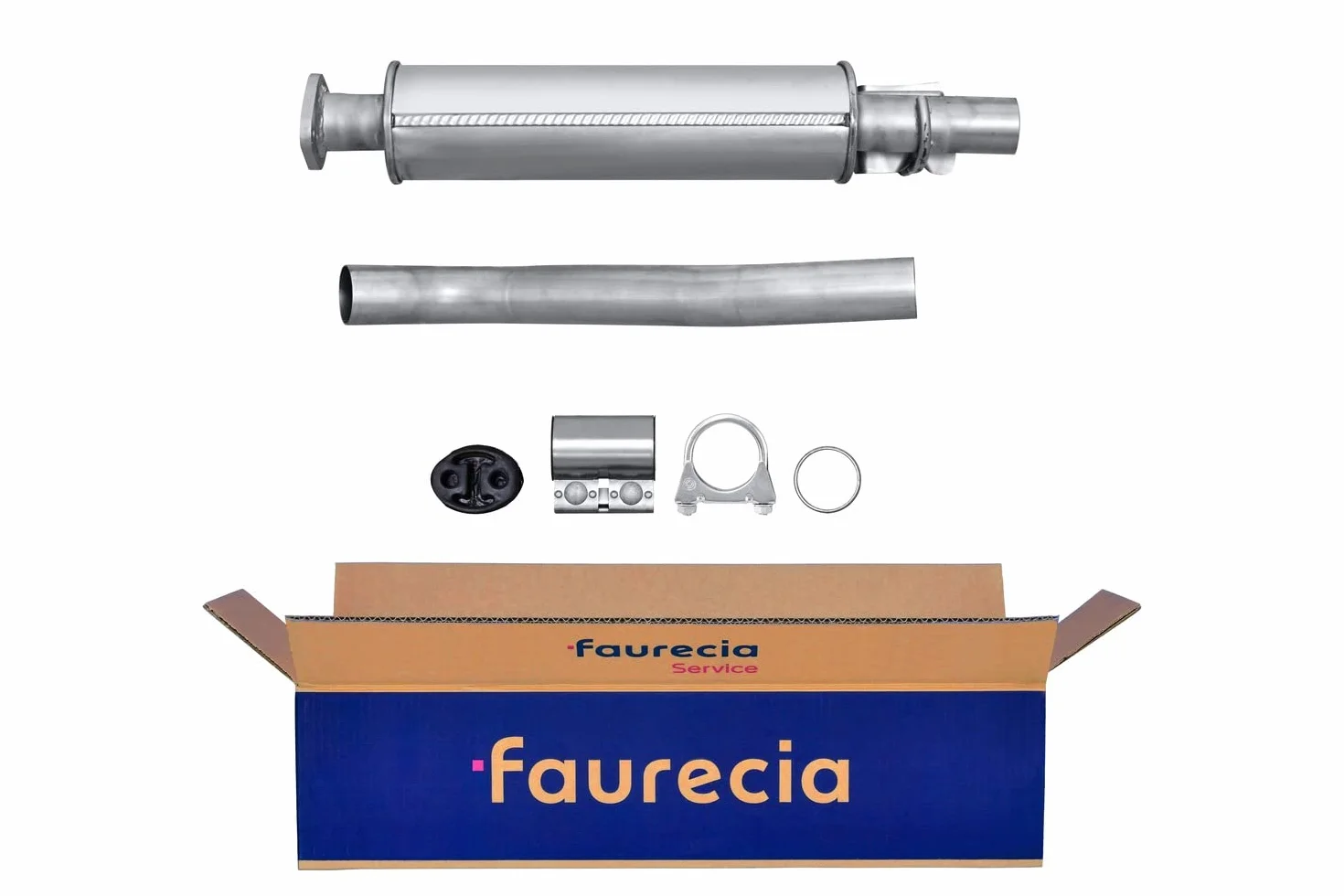 HELLA 8LC 366 023-811 Tłumik środkowy - Easy2Fit® Kit - w środku - dwuczęściowy - Komplet z elementami do montażu