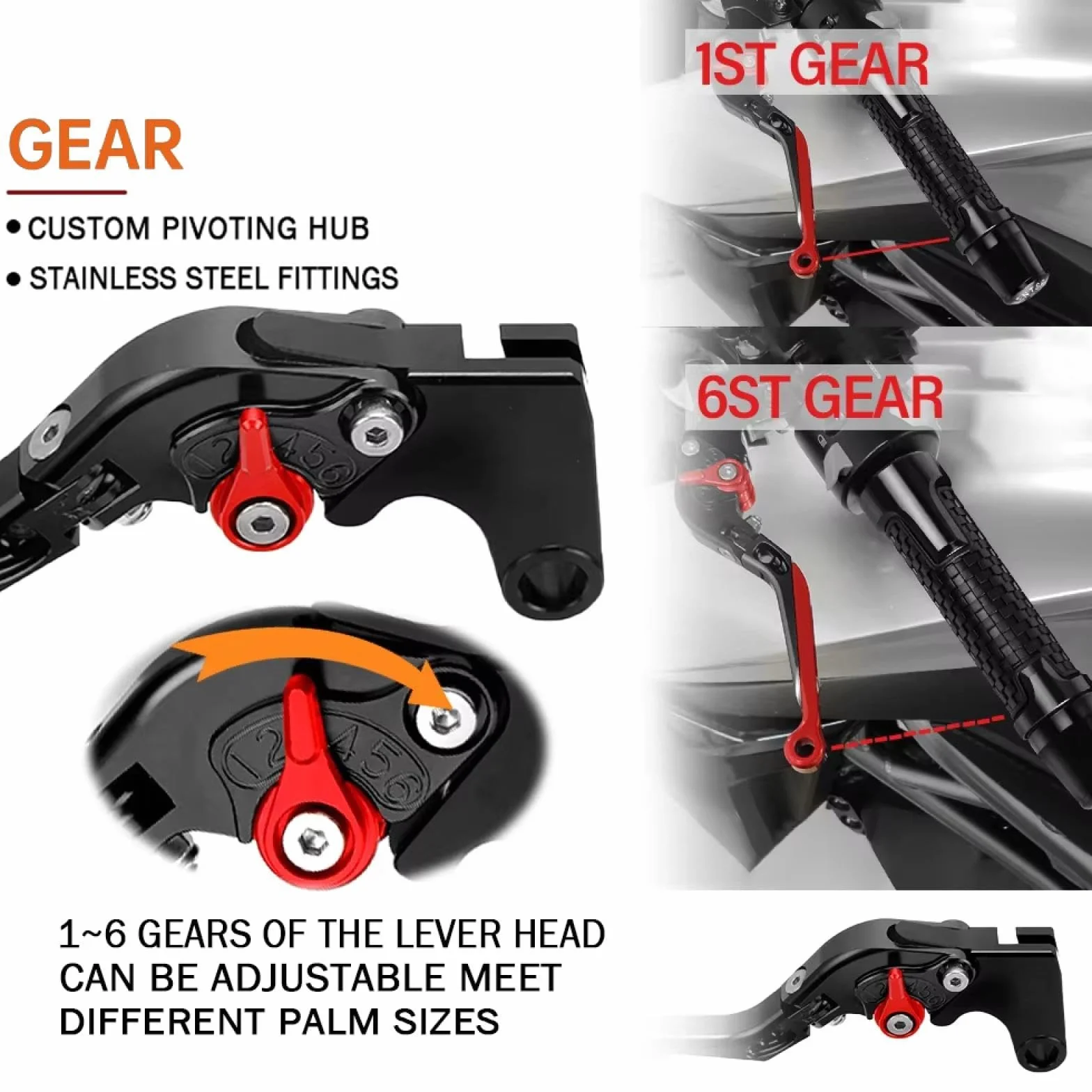 Dźwignia hamulca motocykla dla Honda dla MONKEY 125 dla Monkey125 2019-2022 2023 2024 CNC Motocykl Regulowana Składana Rozszerzalna Motocyklowa Klamka Dźwignia Hamulca Sprzęgła Części Motocyklowe