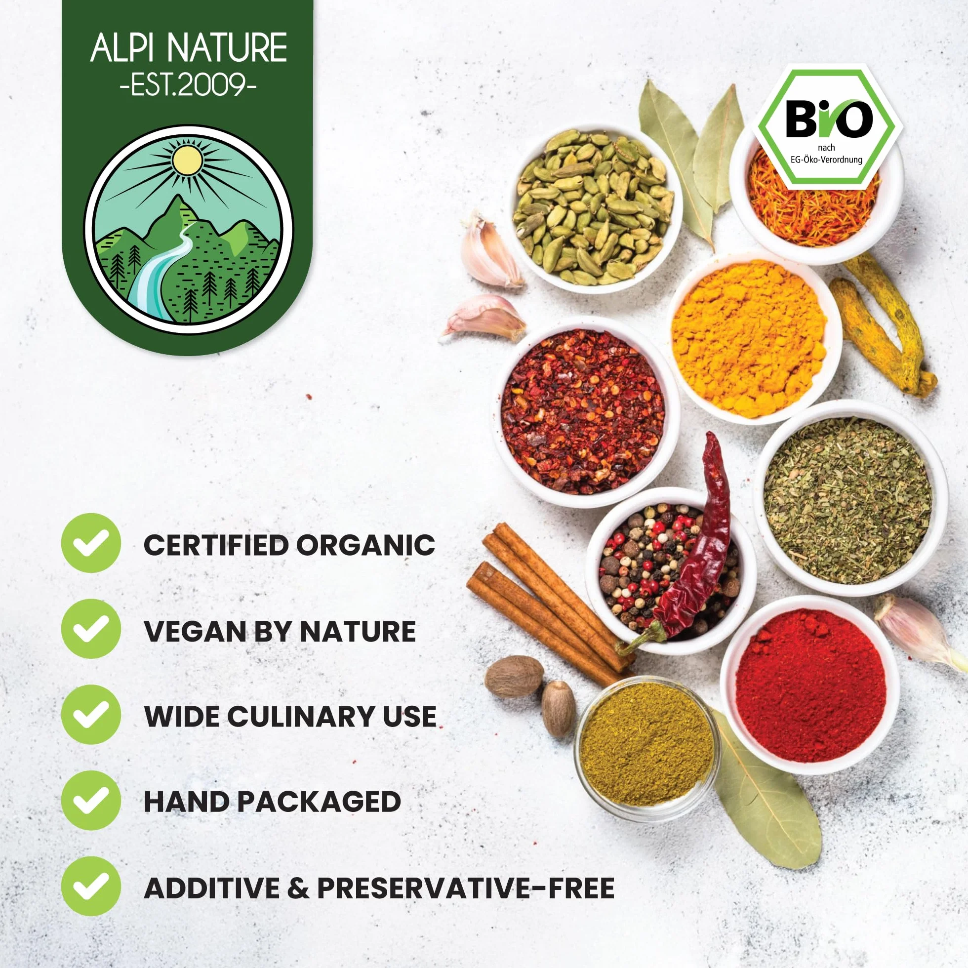 Alpi Nature Ekologiczny Mielony Czarnuszka 200g, Proszek z Czarnuszki do Gotowania, Przyprawiania i Pieczenia