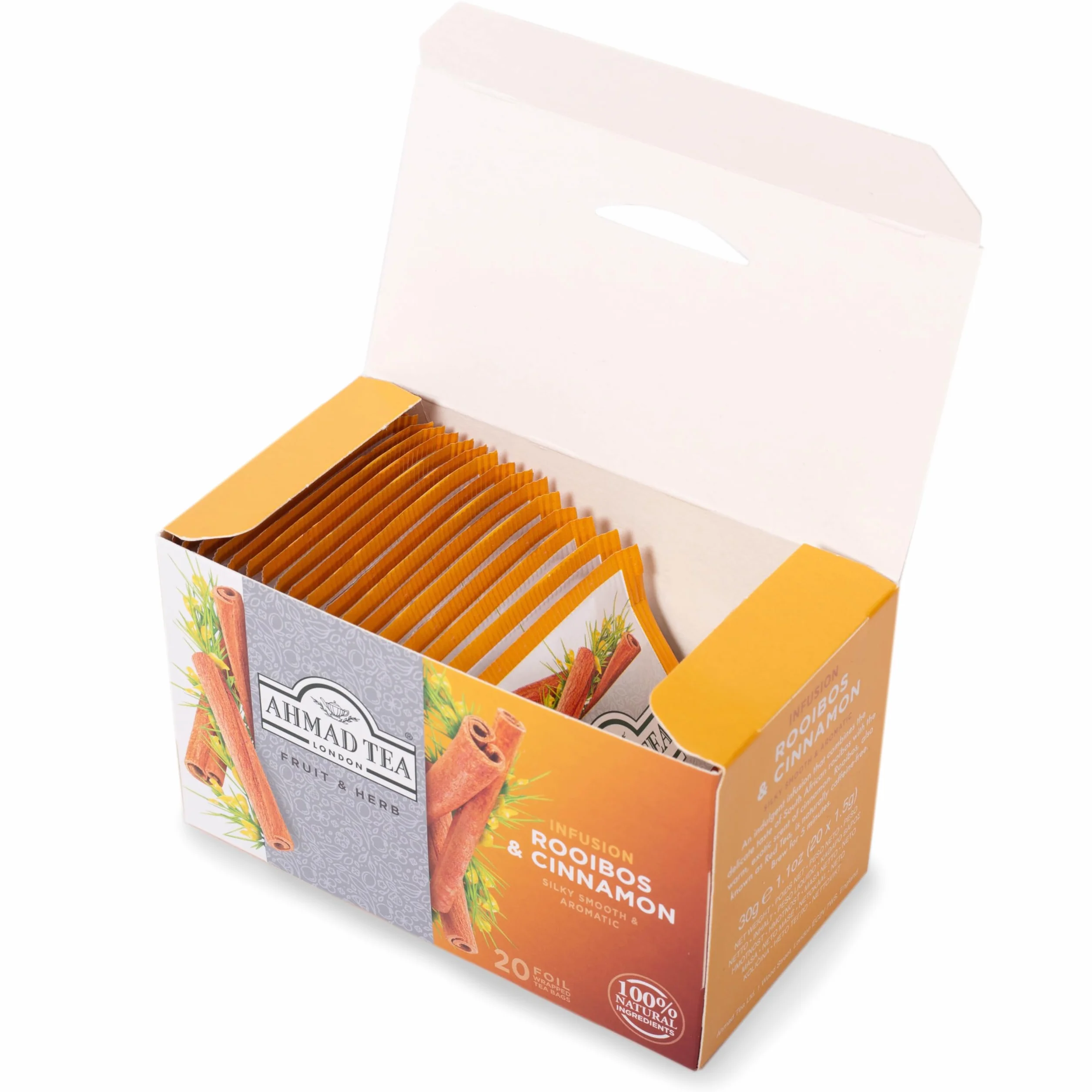 Ahmad Tea Rooibos & cynamon napar owocowy i ziołowy 20 herbatek