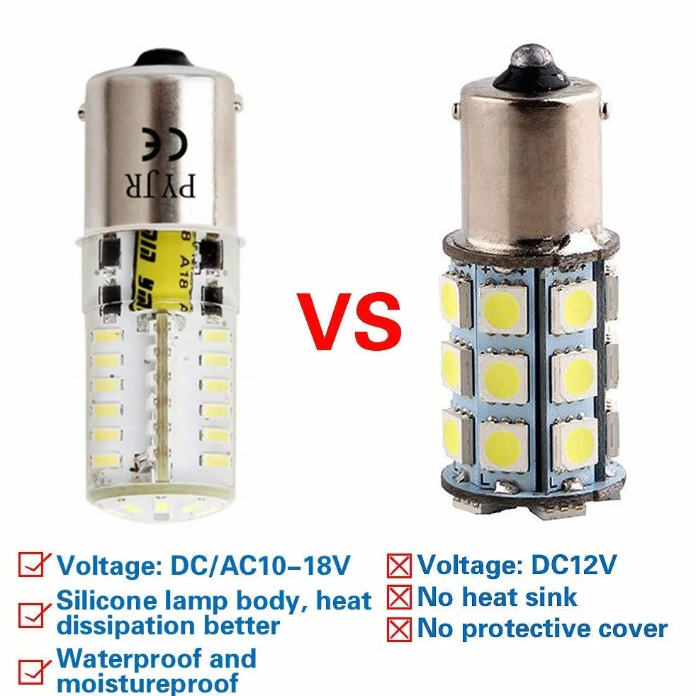 P21W 1156 Ba15S 12V 5W samochodowe żarówki LED, pojedyncza podstawa stykowa, zimna biel 6000K 500Lm, do samochodu, przyczepy, kampera, łodzi, oświetlenia podwórka, światła hamowania, wskaźnika i