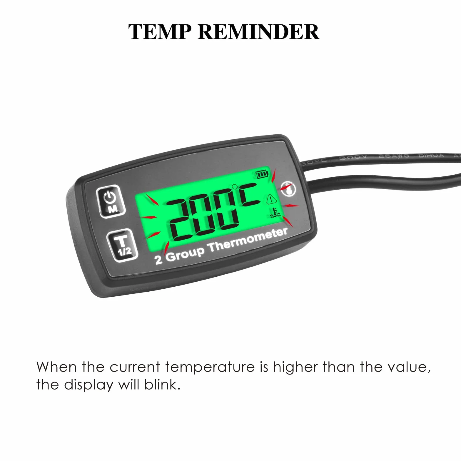 Cyfrowy termometr silnika z podwójnym wyświetlaczem LCD miernik temperatury termometr motocyklowy alarm temperatury wywrotka skuter silnik zaburtowy morski skuter śnieżny