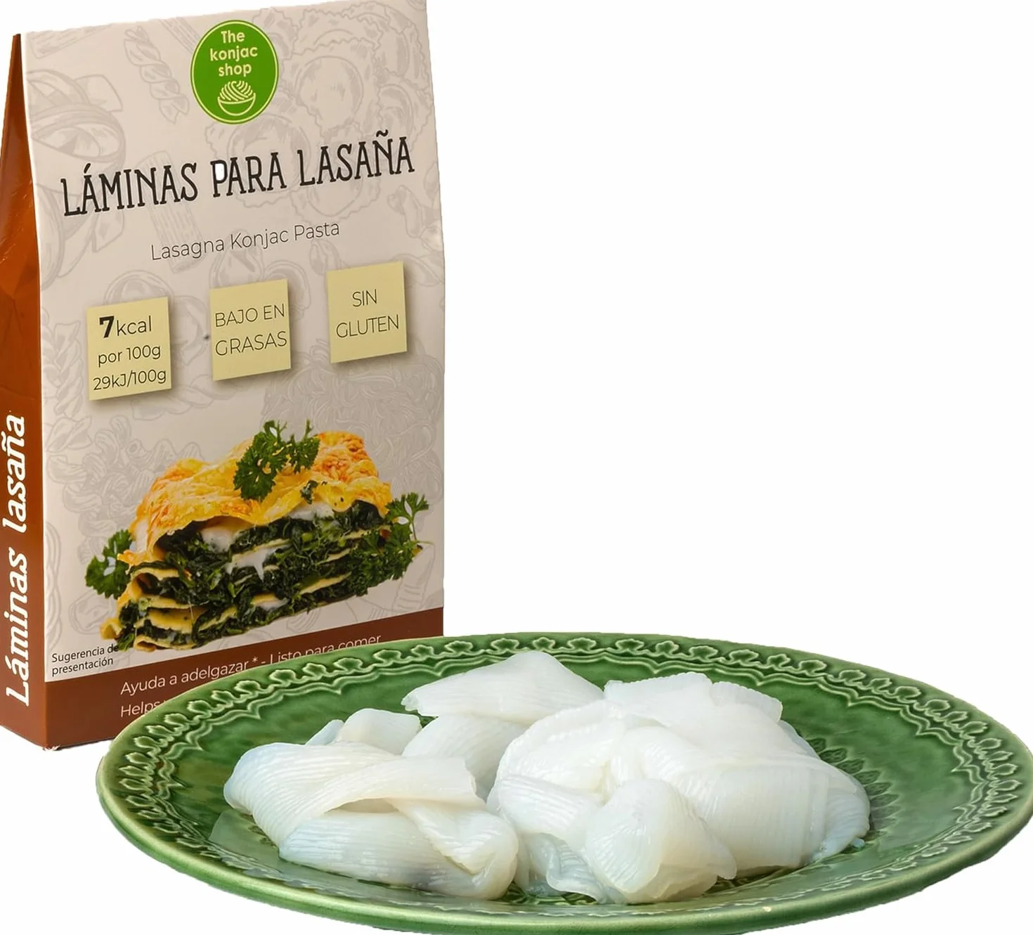 Arkusze do Lasagne Shirataki 270g Bezglutenowy Niskokaloryczny Makaron Wegański 5 sztuk