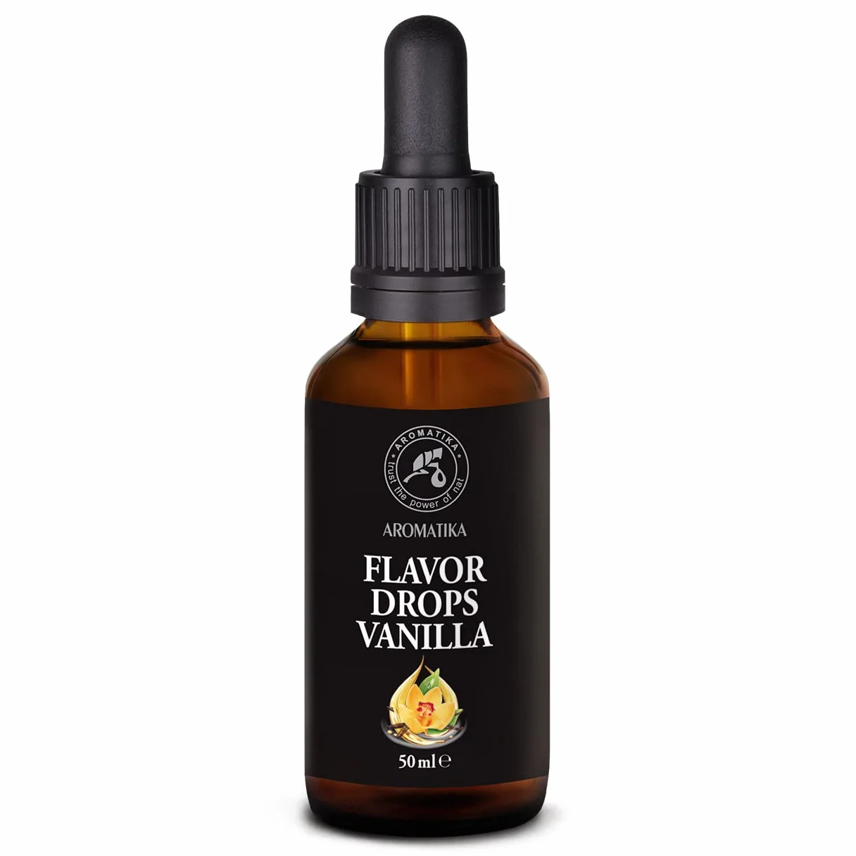 Flavour Drops Vanilla 50ml - Flavour Vanilla Drops - Dark Glass Bottle with Dropper - Vanilla Food Flavouring for Home Cooking and Baking or Bakery Products - Vegan - Sugar Free - Calorie Free