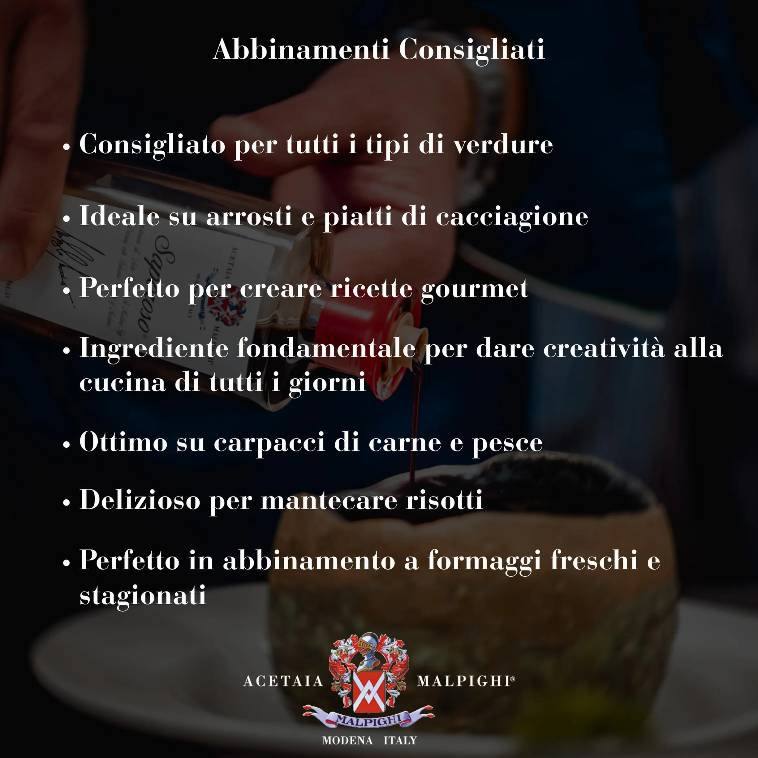Acetaia Malpighi Kondiment z Balsamicznym Octem z Modeny IGP Saporoso 200 ml Leżakowany 6 lat