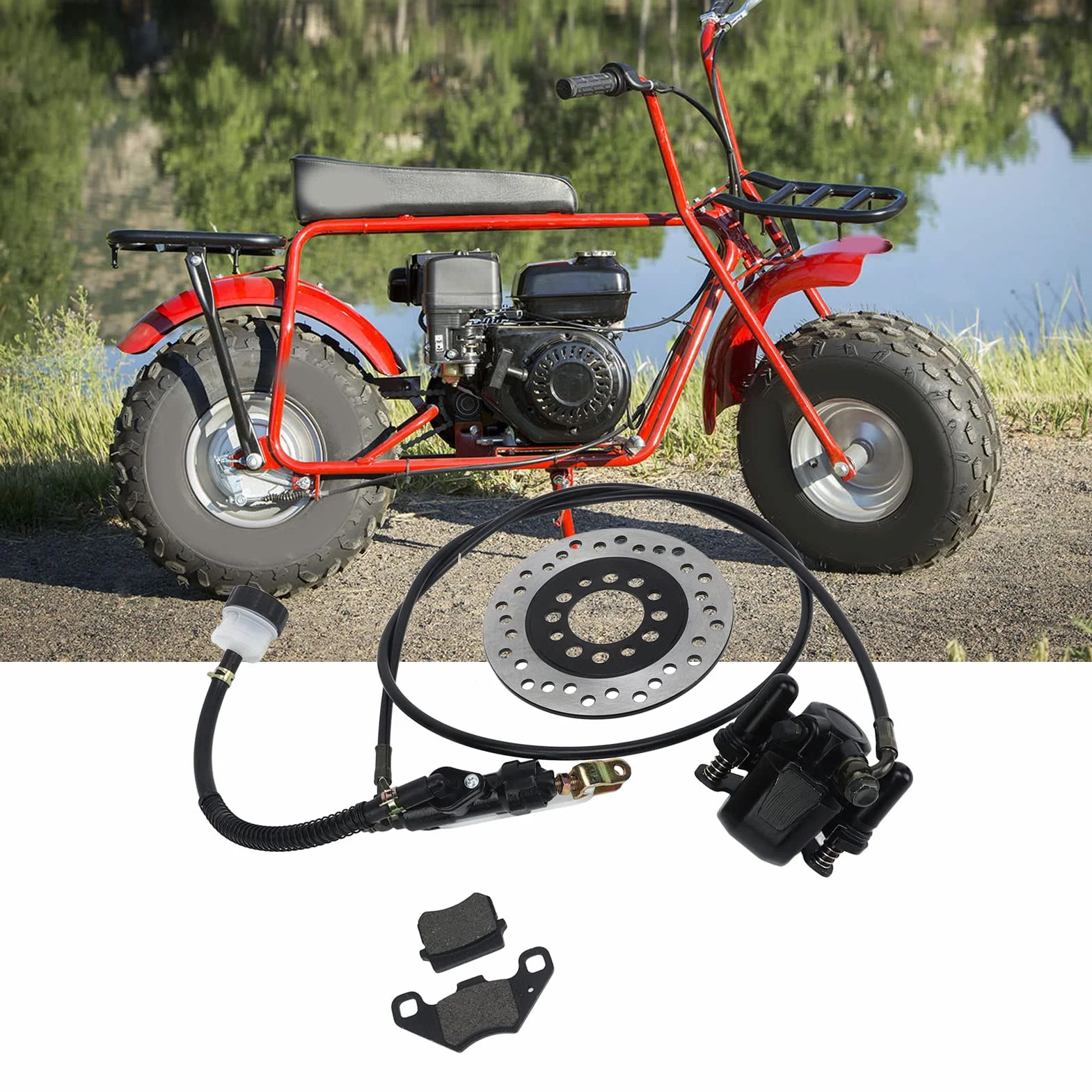 Zestaw Pompy Hamulcowej, Zestaw Pompy Hamulcowej Hamulca Tarczowego do Gokarta Uniwersalny Zestaw Hamulcowy do Gokartów Pasuje do Motor Terenowy Quad ATV Gokart