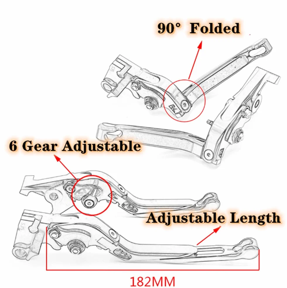 Wysuwana składana dźwignia hamulca dźwignia sprzęgła do Honda NT1100 2022-2024, wykonana ze stopu aluminium CNC (niebieski)