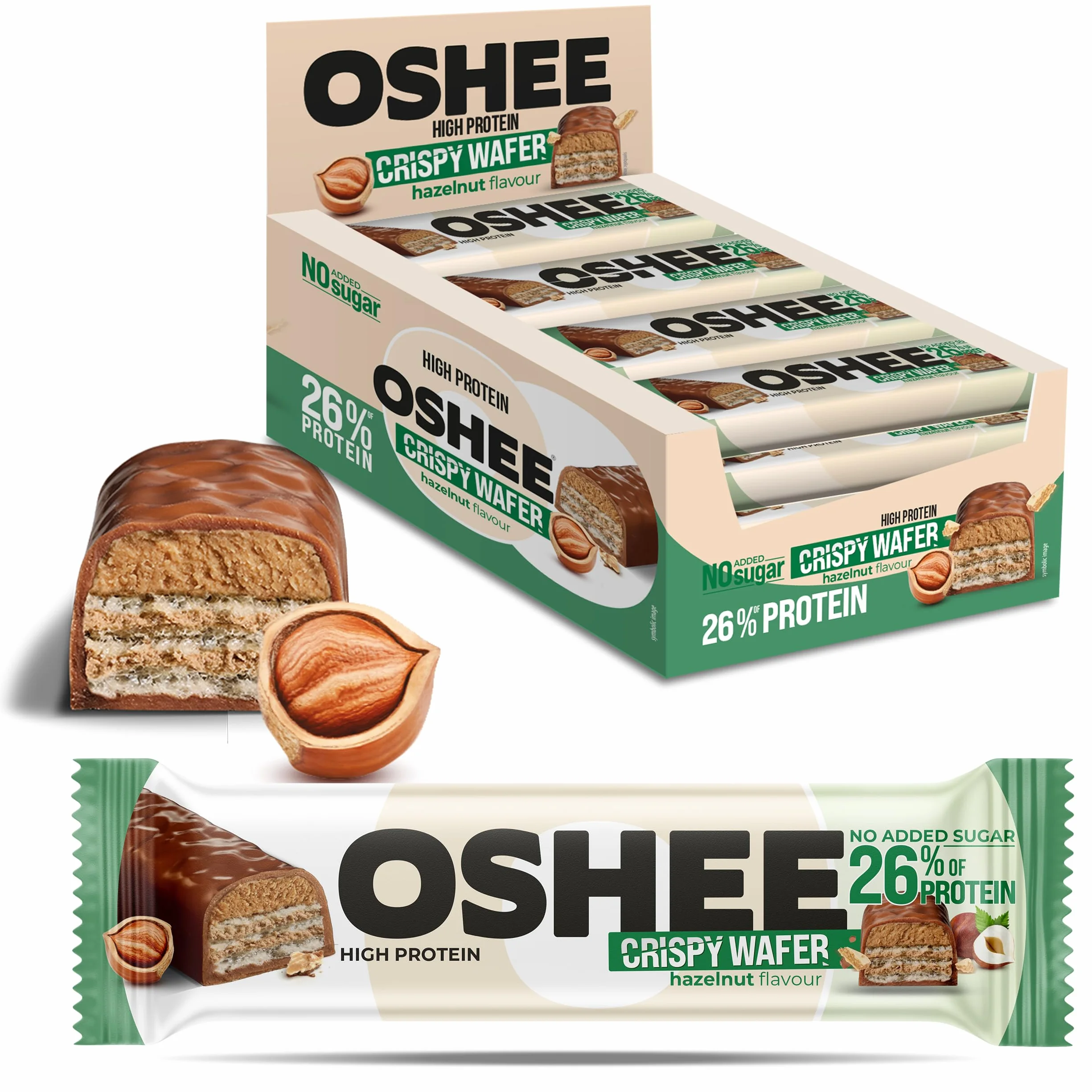 OSHEE Crispy bar chrupiący baton proteinowy orzech 37 g