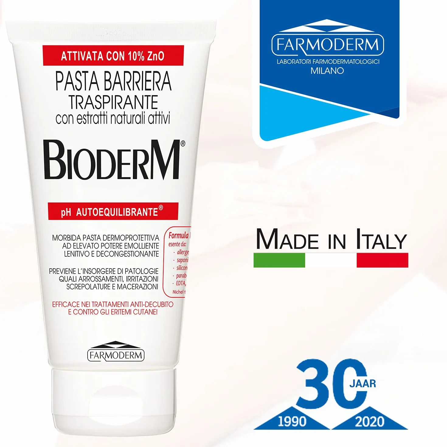 Bioderm Pasta Barriera - Krem na pieluchy z tlenkiem cynku - Idealny do uspokojenia, zapobiegania i leczenia pieluszkowych podrażnień i zapalenia skóry, Odpowiedni dla niemowląt i dorosłych, 300ml