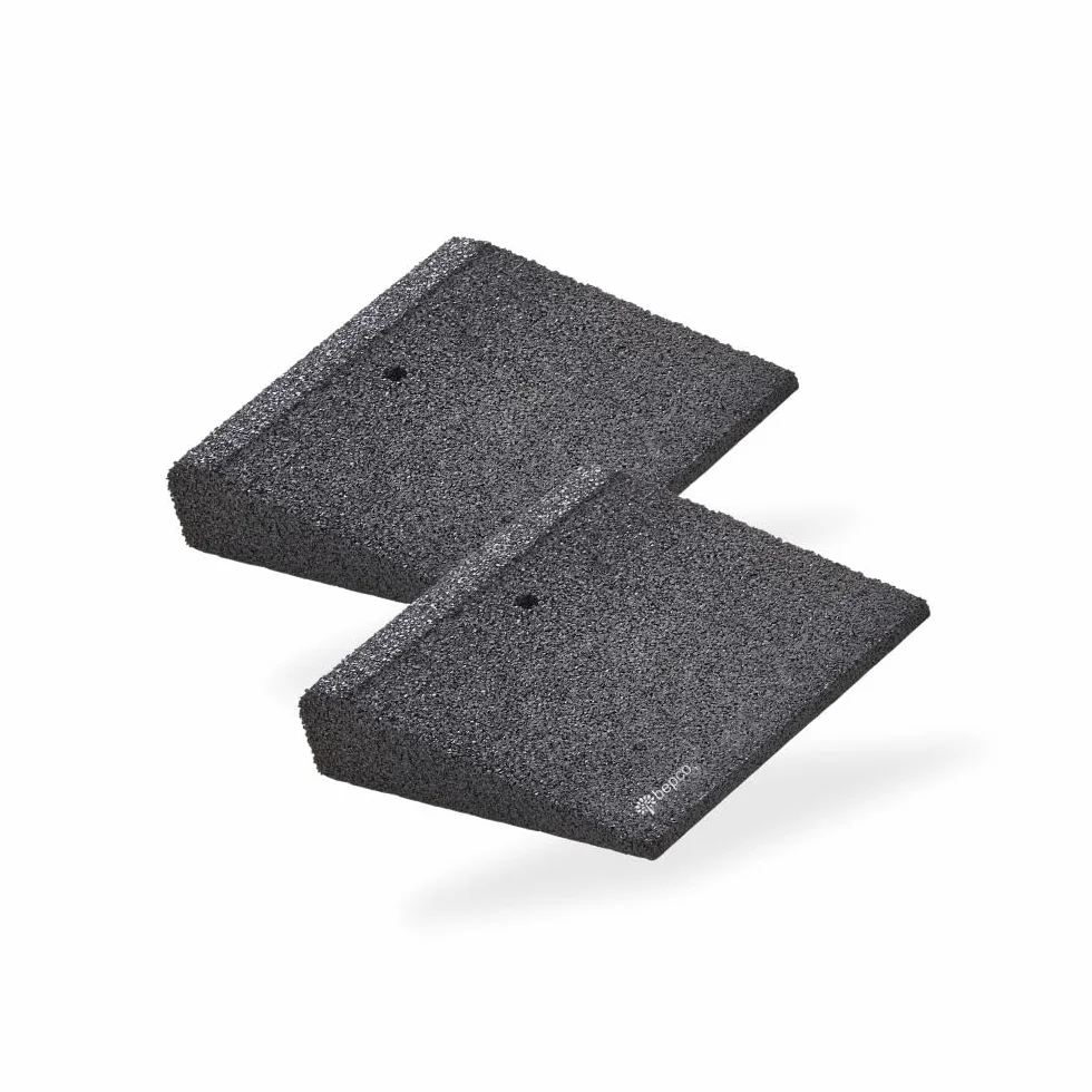 bepco Zestaw ramp rowerowych i skuterowych (2 sztuki), dł. x szer. x wys.: 25 x 25 x 6 cm z gumy (czarna) rampa najazdowa, rampa progowa, z podkładkami do mocowania